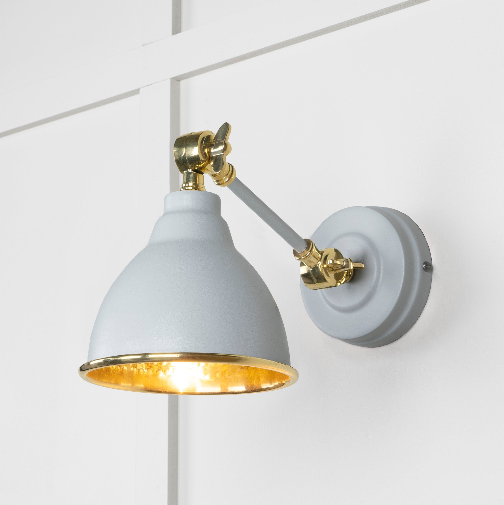 Hammered Brass Brindley Wall Light | Hammered Brass Birch - From the Anvil - EB London
