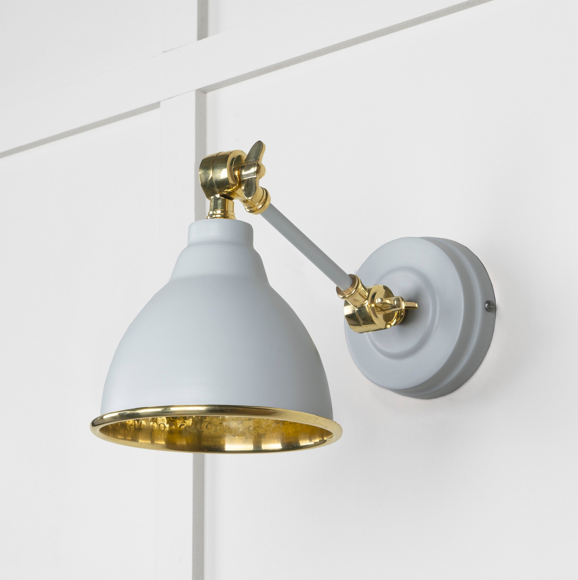 Hammered Brass Brindley Wall Light | Hammered Brass Birch - From the Anvil - EB London