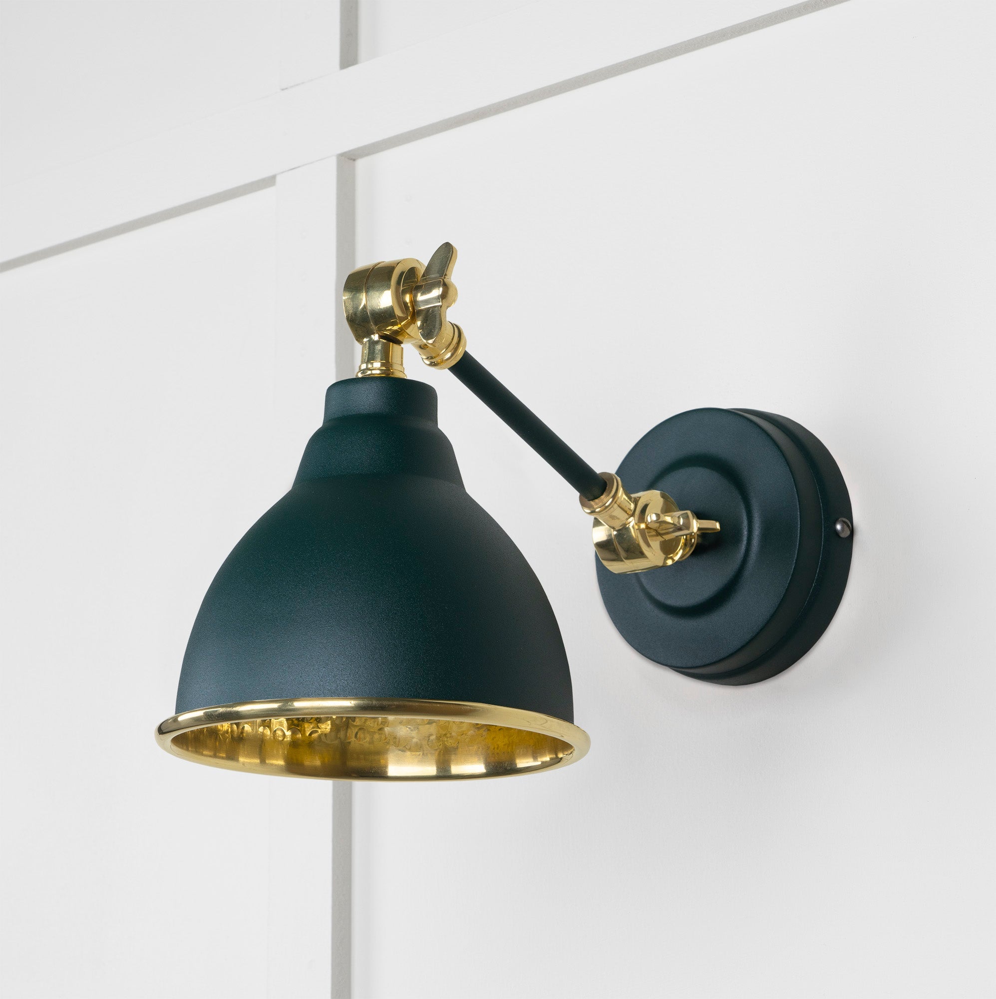 Hammered Brass Brindley Wall Light | Hammered Brass Dingle - From the Anvil - EB London