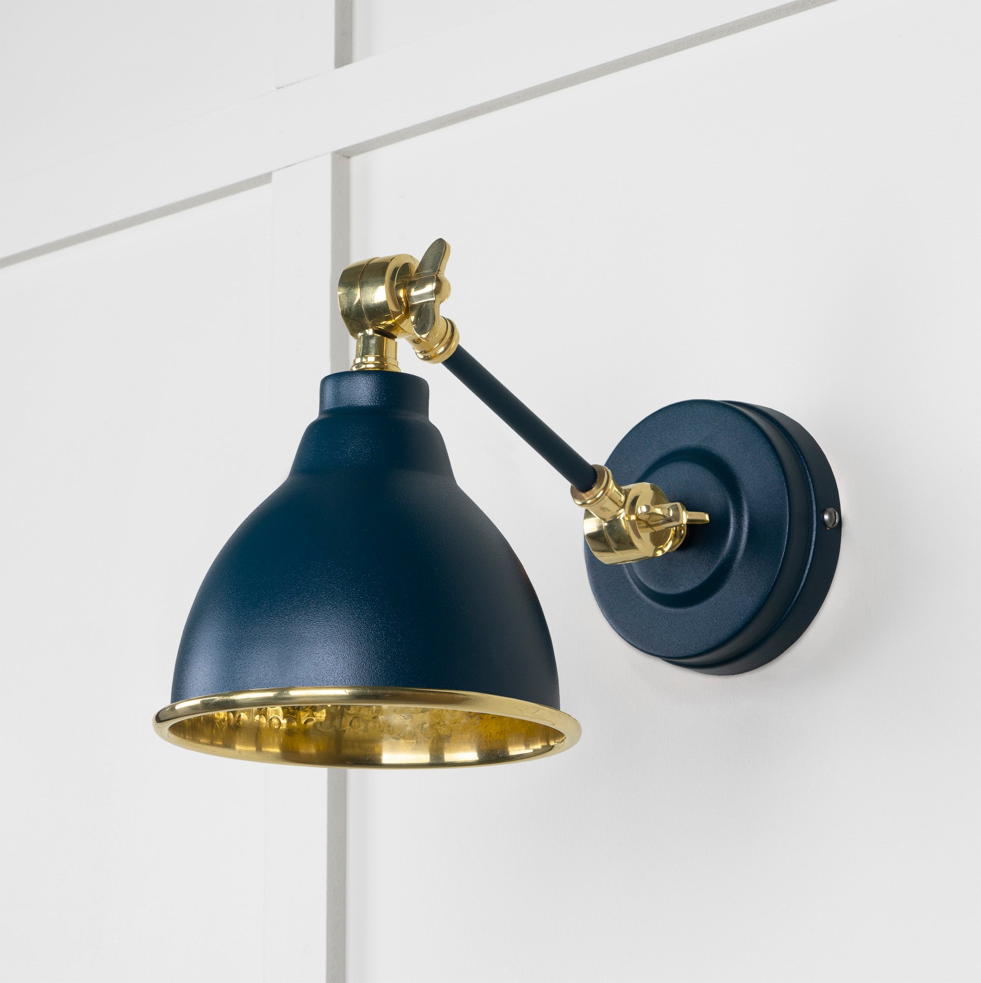 Hammered Brass Brindley Wall Light | Hammered Brass Dusk - From the Anvil - EB London
