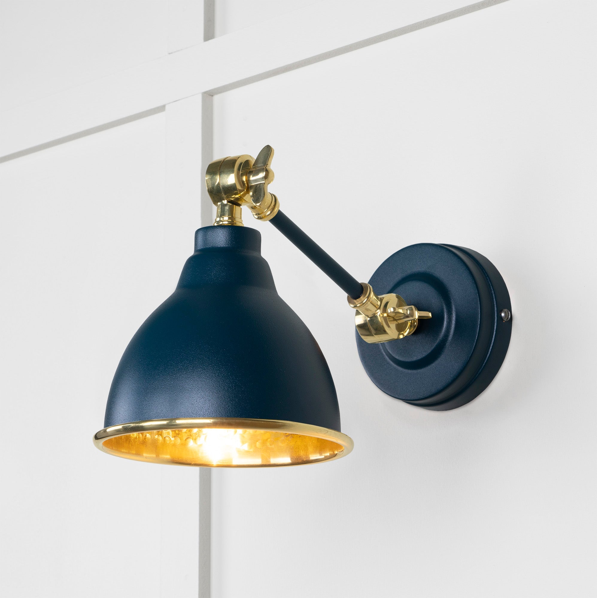 Hammered Brass Brindley Wall Light | Hammered Brass Dusk - From the Anvil - EB London