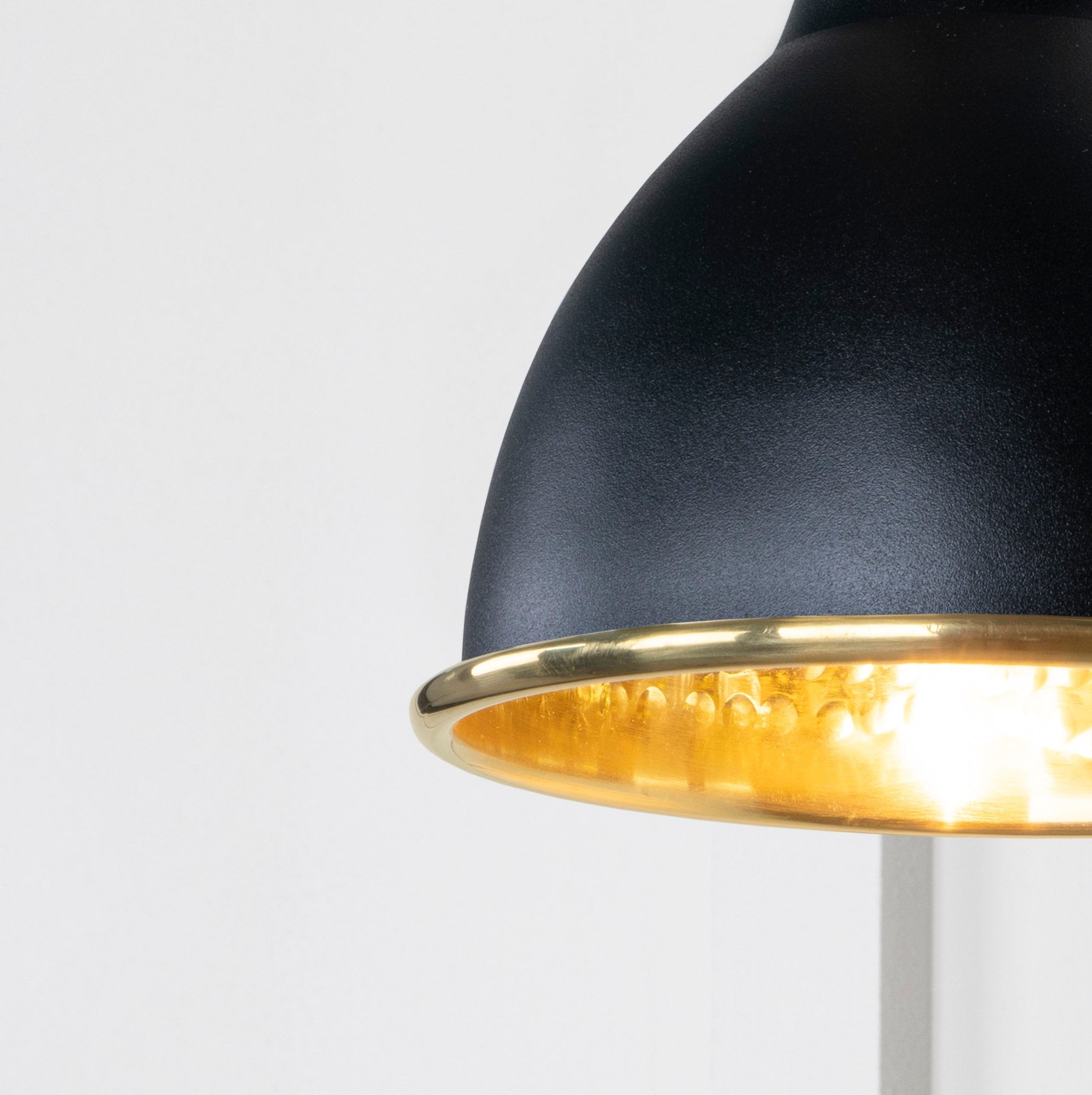 Hammered Brass Brindley Wall Light | Hammered Brass Elan Black - From the Anvil - EB London