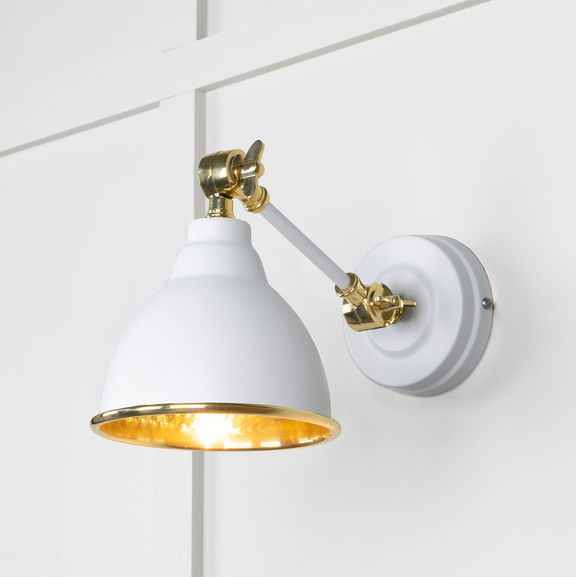 Hammered Brass Brindley Wall Light | Hammered Brass Flock - From the Anvil - EB London