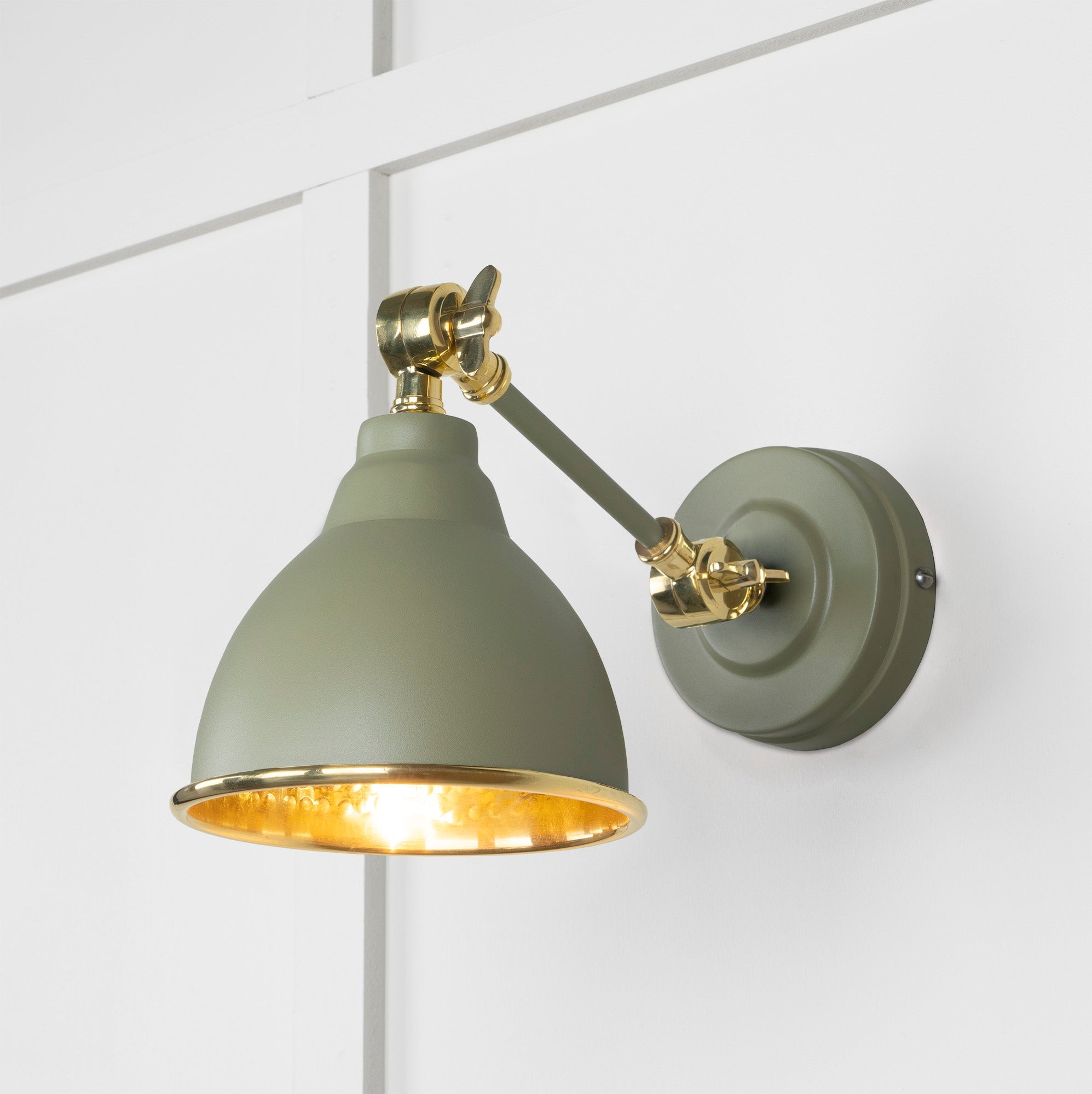 Hammered Brass Brindley Wall Light | Hammered Brass Tump - From the Anvil - EB London