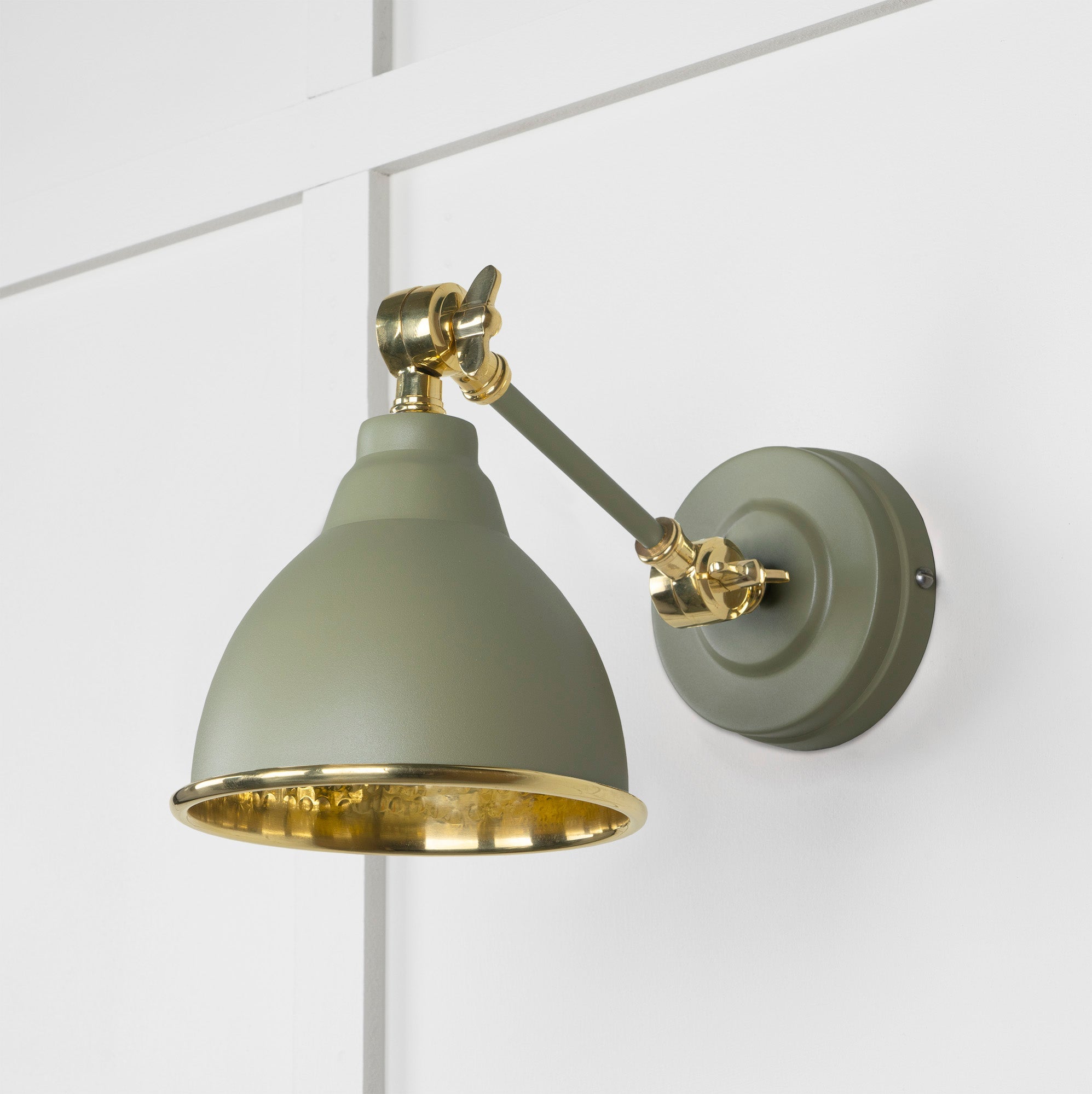 Hammered Brass Brindley Wall Light | Hammered Brass Tump - From the Anvil - EB London