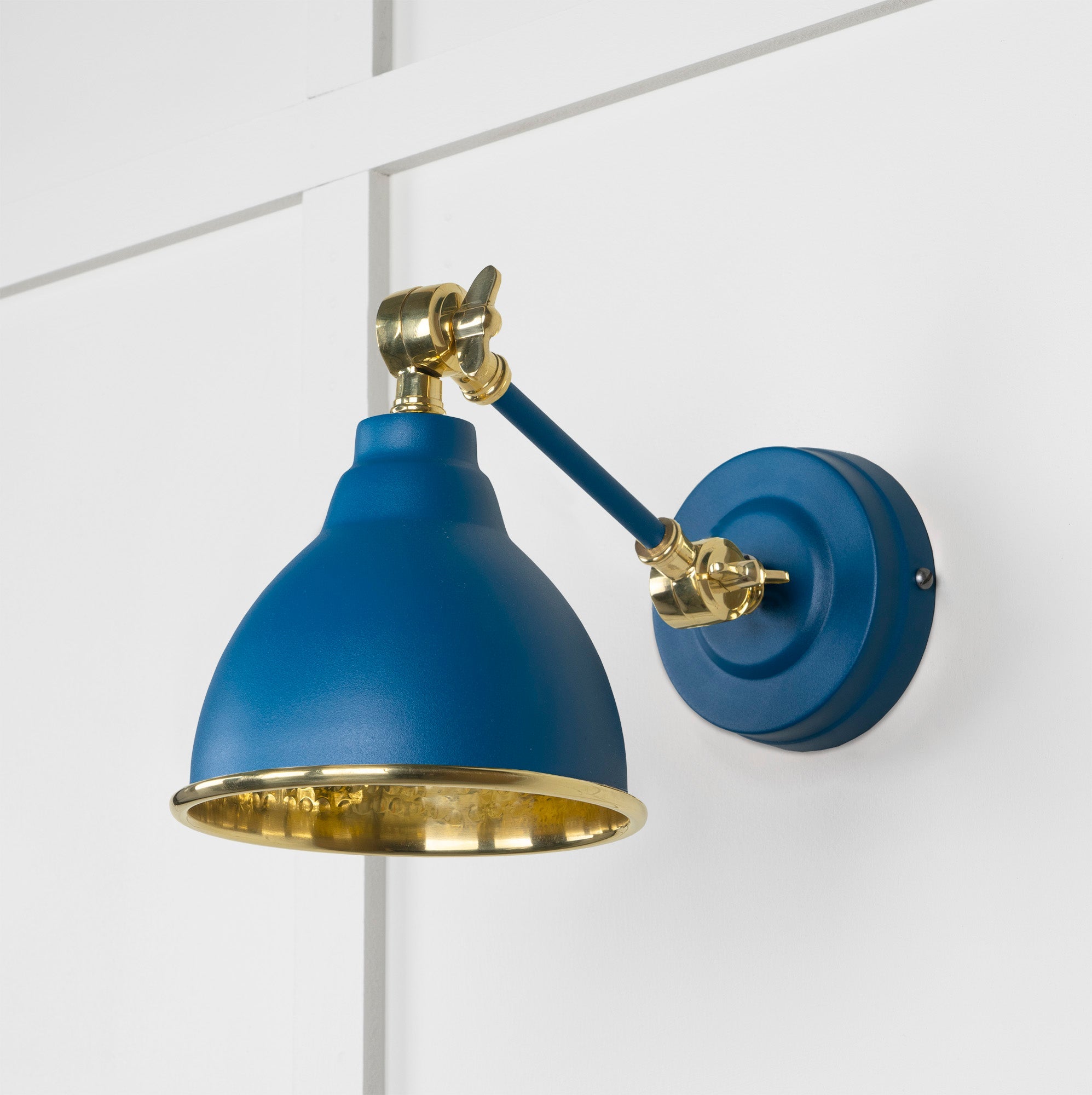 Hammered Brass Brindley Wall Light | Hammered Brass Upstream - From the Anvil - EB London