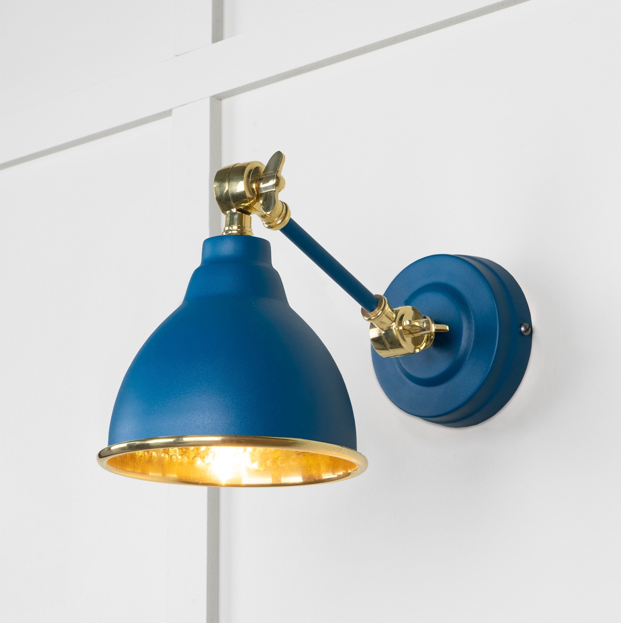 Hammered Brass Brindley Wall Light | Hammered Brass Upstream - From the Anvil - EB London