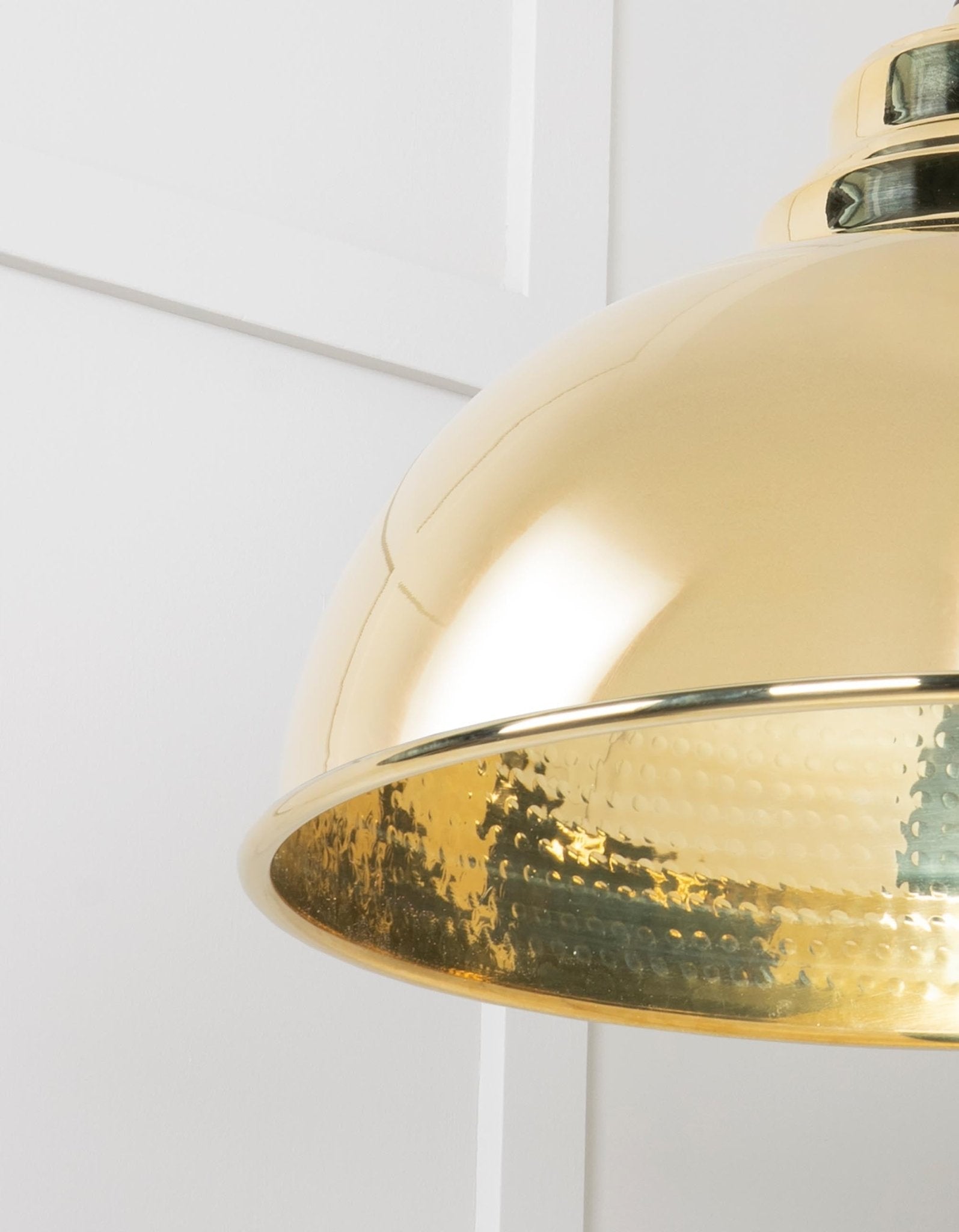 Hammered Brass Harborne Pendant | Bare - From The Anvil - EB London