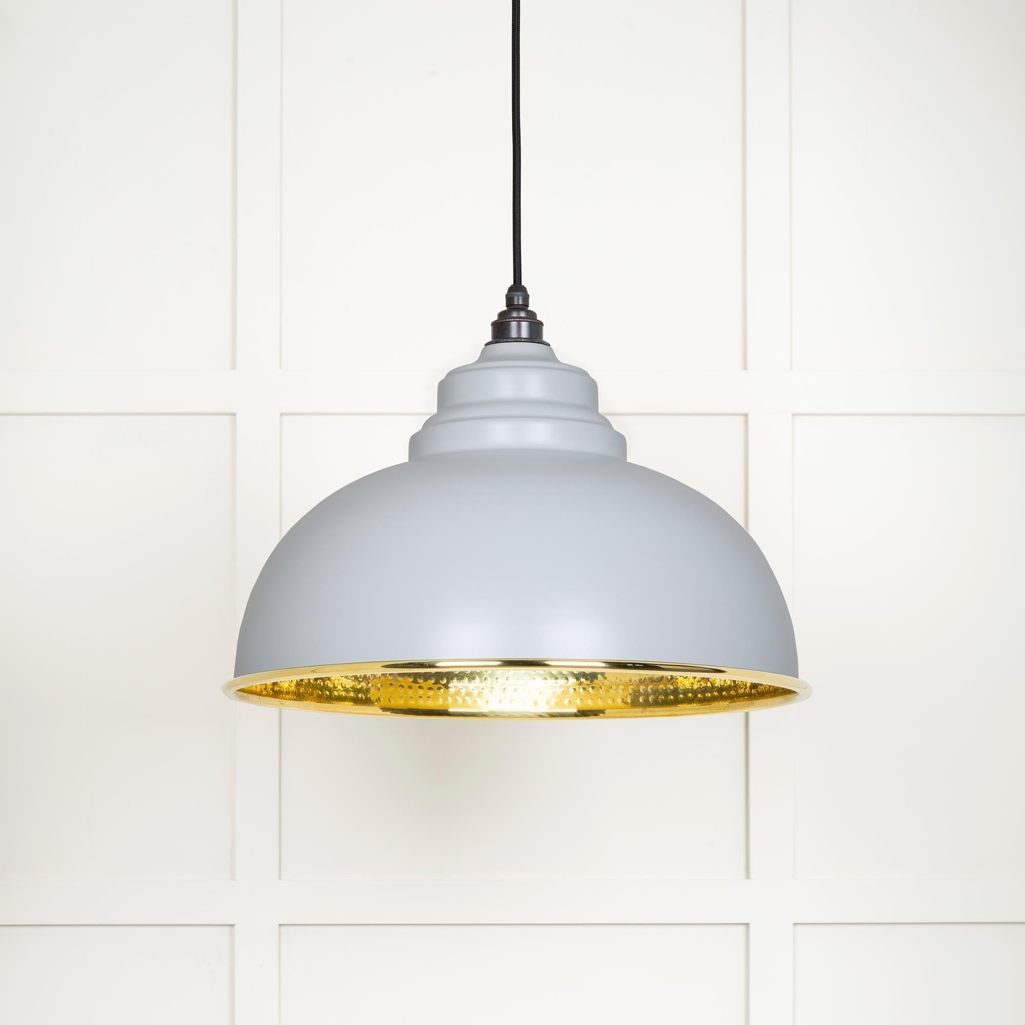 Hammered Brass Harborne Pendant | Birch - From The Anvil - EB London