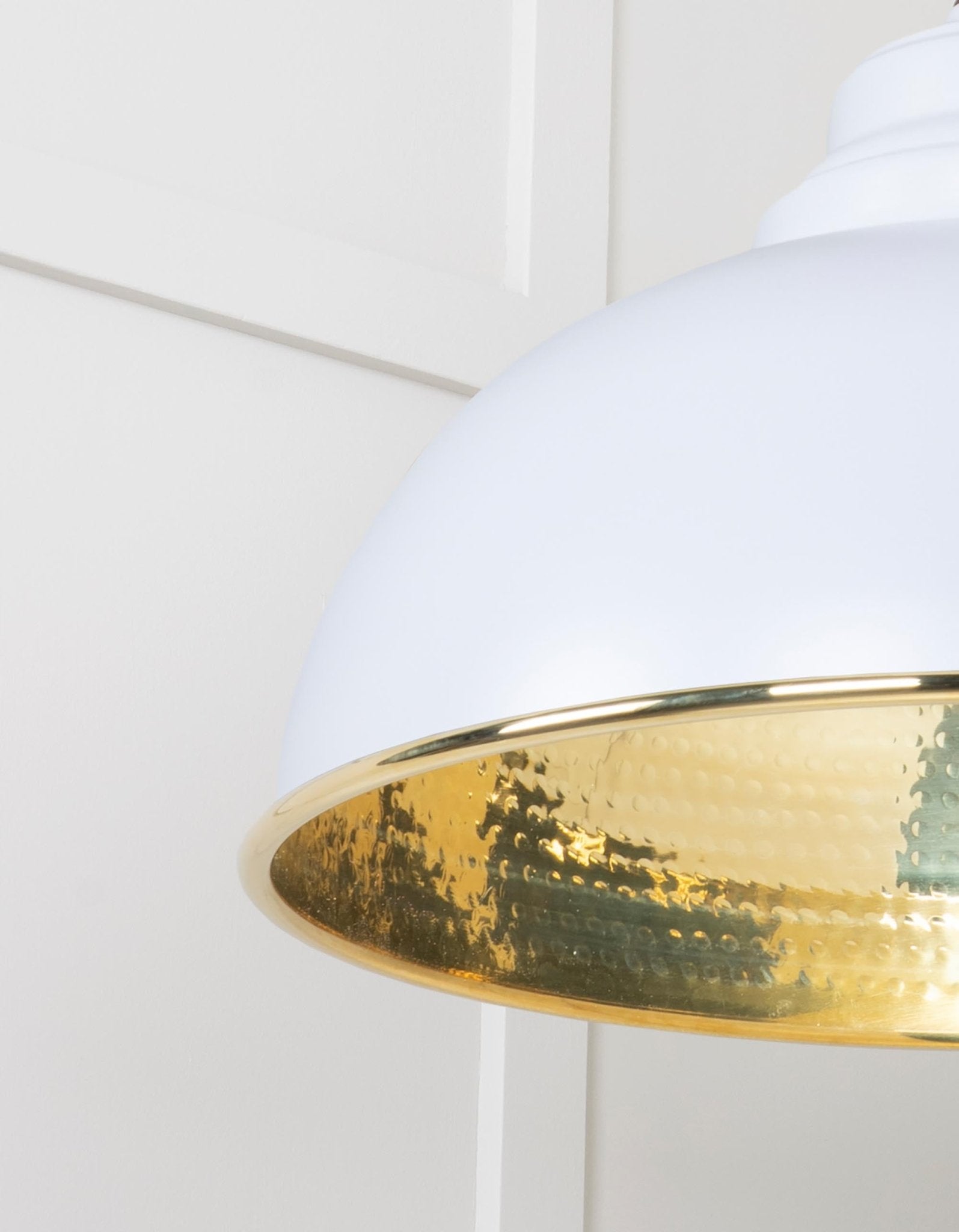 Hammered Brass Harborne Pendant | Birch - From The Anvil - EB London