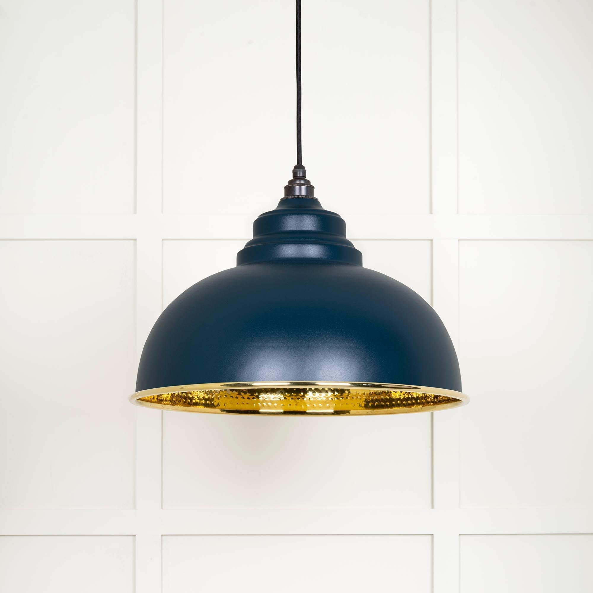 Hammered Brass Harborne Pendant | Dusk - From The Anvil - EB London