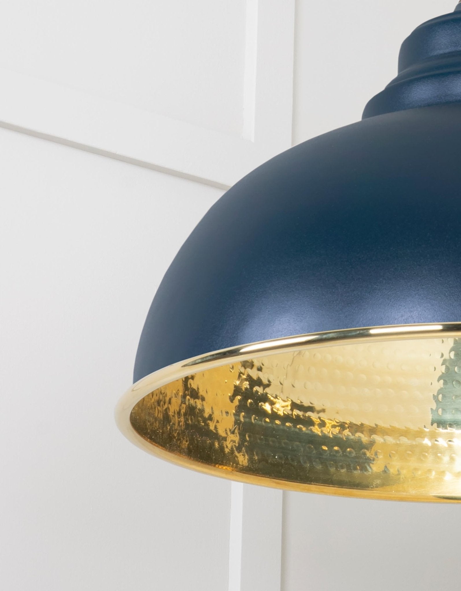 Hammered Brass Harborne Pendant | Dusk - From The Anvil - EB London