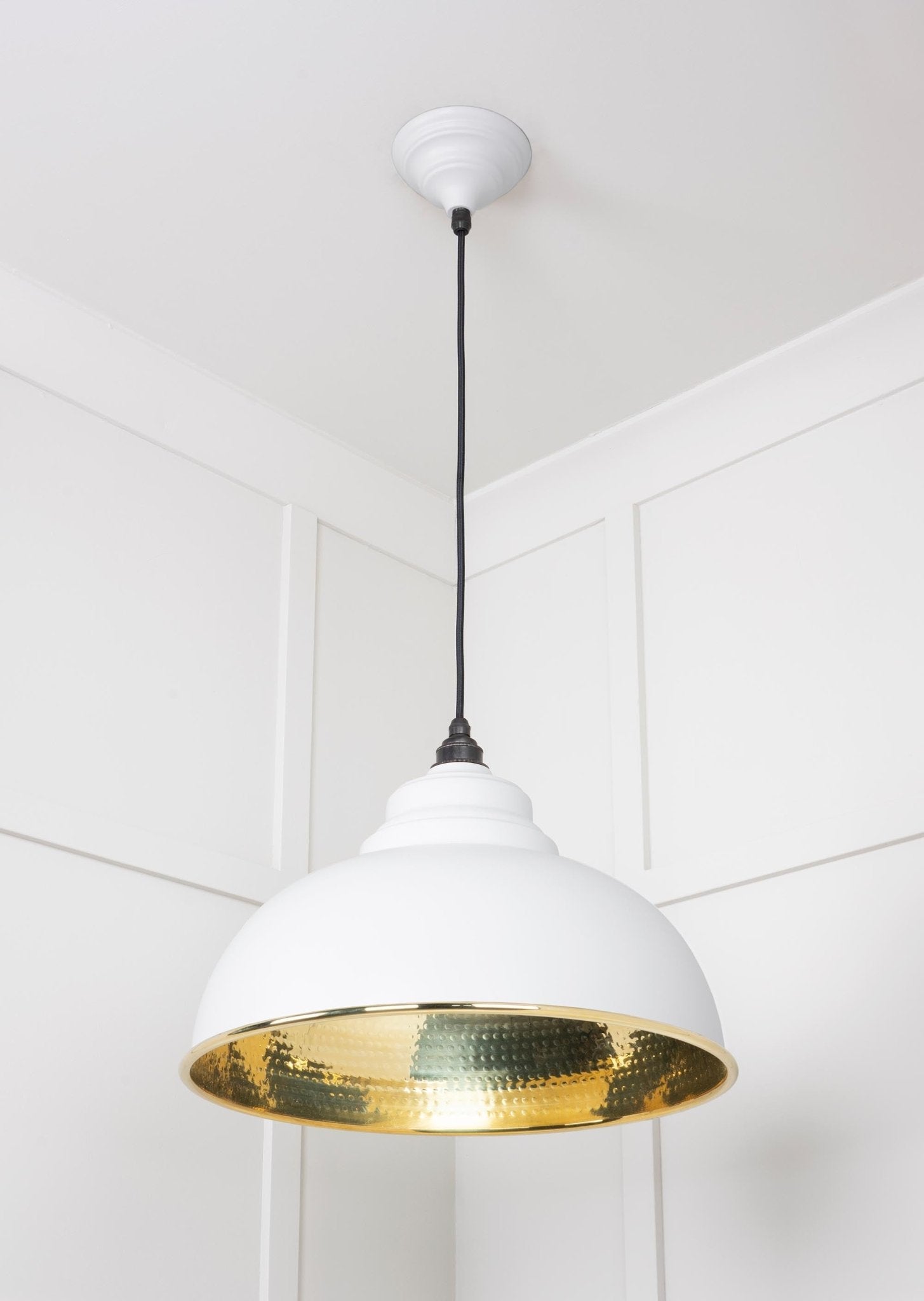 Hammered Brass Harborne Pendant | Flock - From The Anvil - EB London