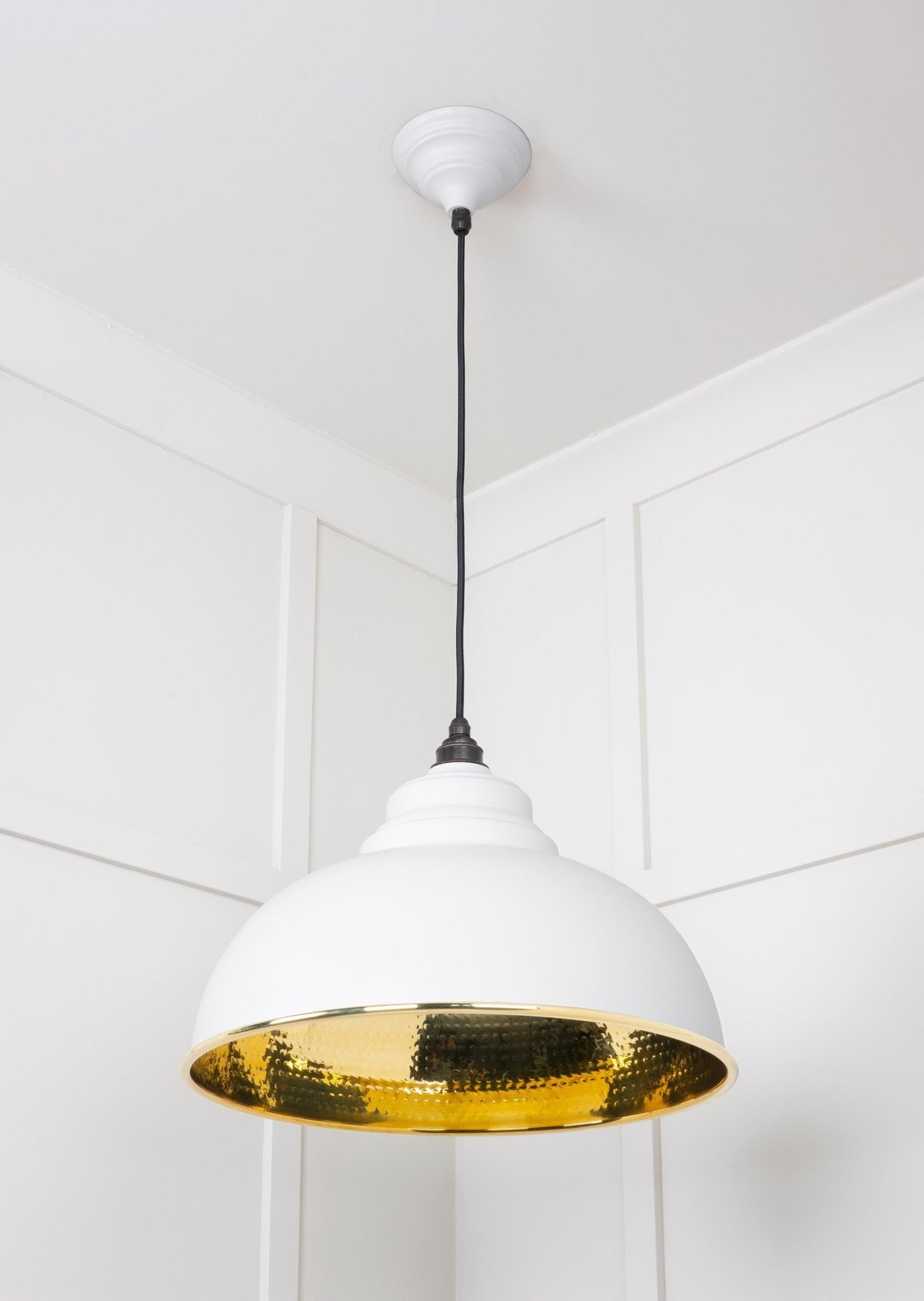 Hammered Brass Harborne Pendant | Flock - From The Anvil - EB London