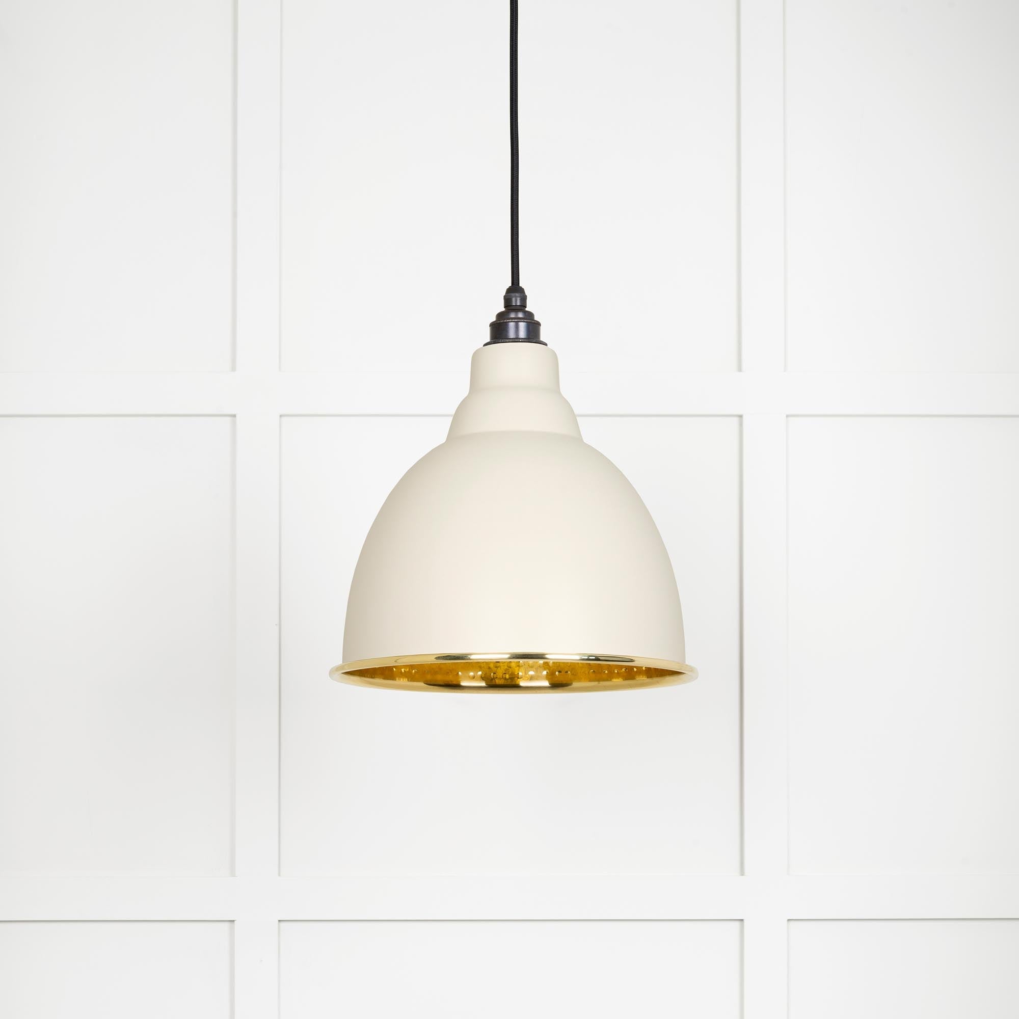 Hammered Brass Harborne Pendant | Teasel - From The Anvil - EB London