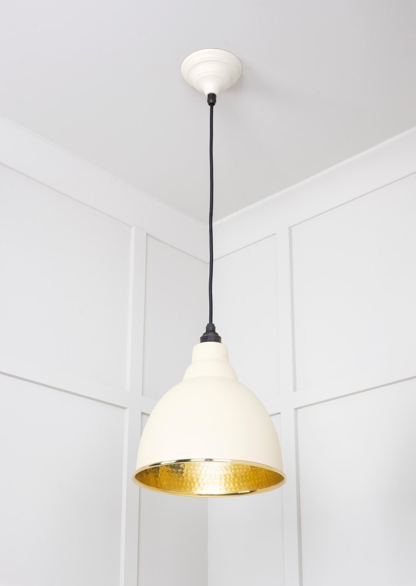 Hammered Brass Harborne Pendant | Teasel - From The Anvil - EB London
