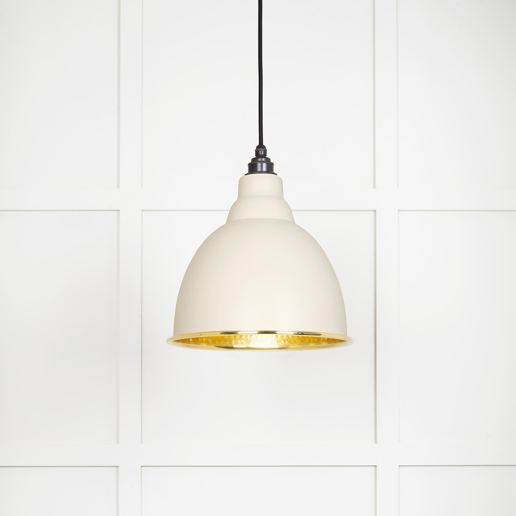 Hammered Brass Harborne Pendant | Teasel - From The Anvil - EB London