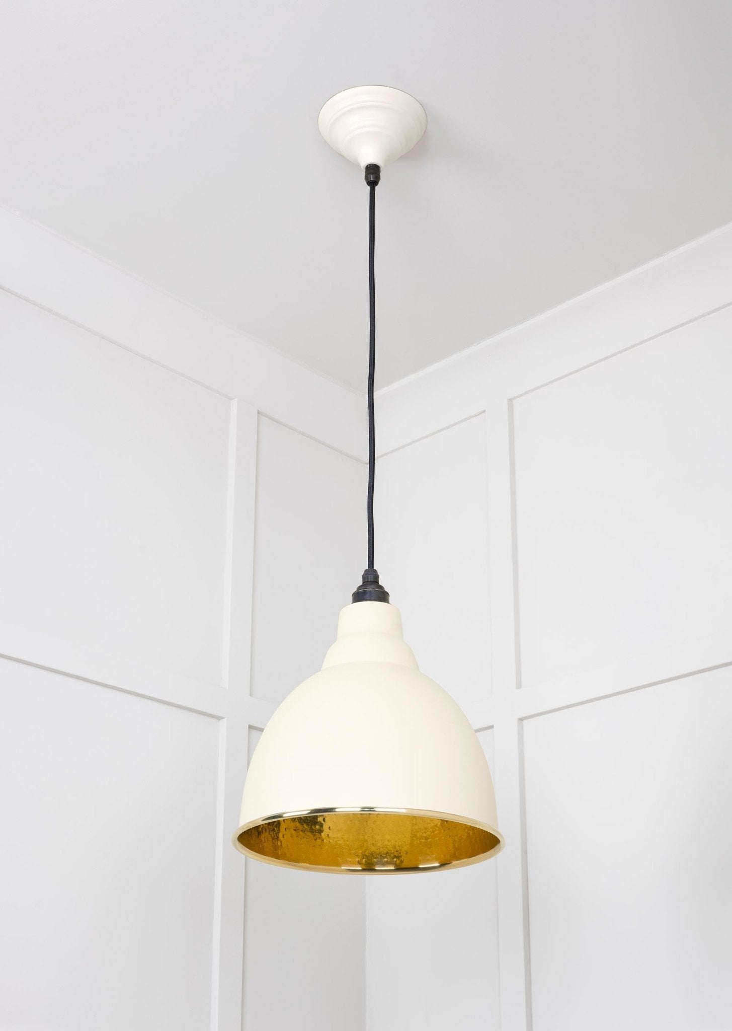 Hammered Brass Harborne Pendant | Teasel - From The Anvil - EB London