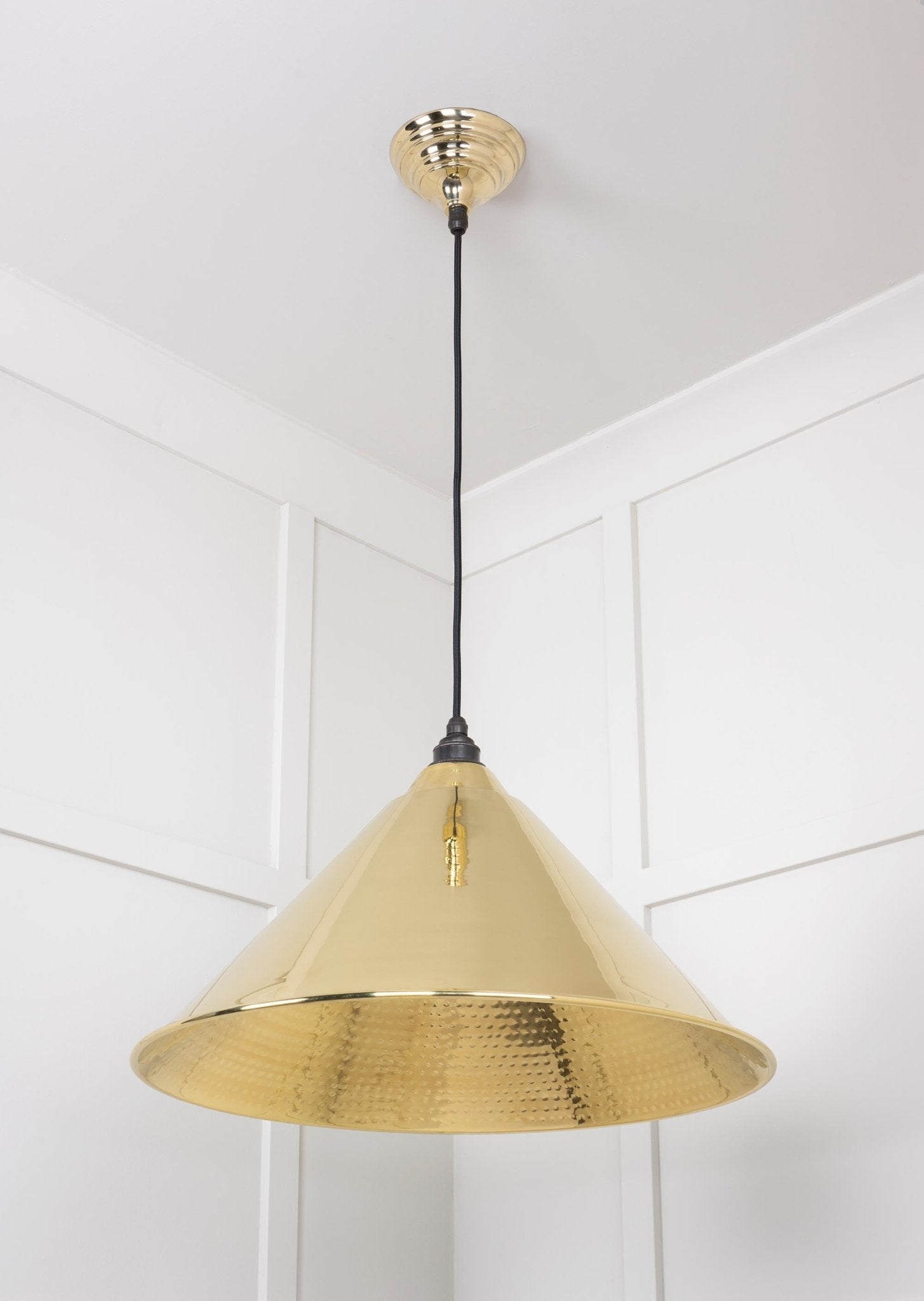 Hammered Brass Hockley Pendant | Bare - From The Anvil - EB London