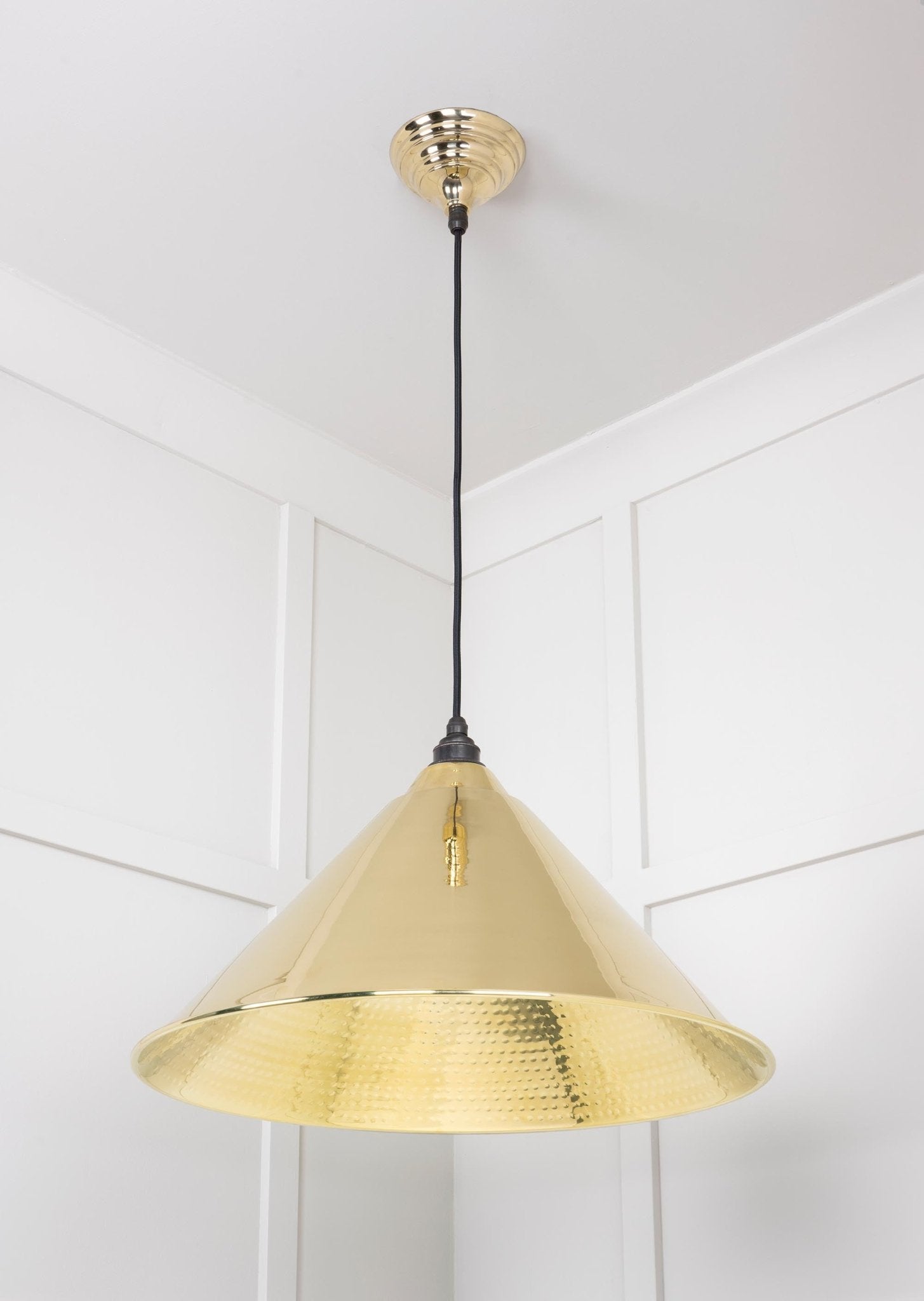 Hammered Brass Hockley Pendant | Bare - From The Anvil - EB London
