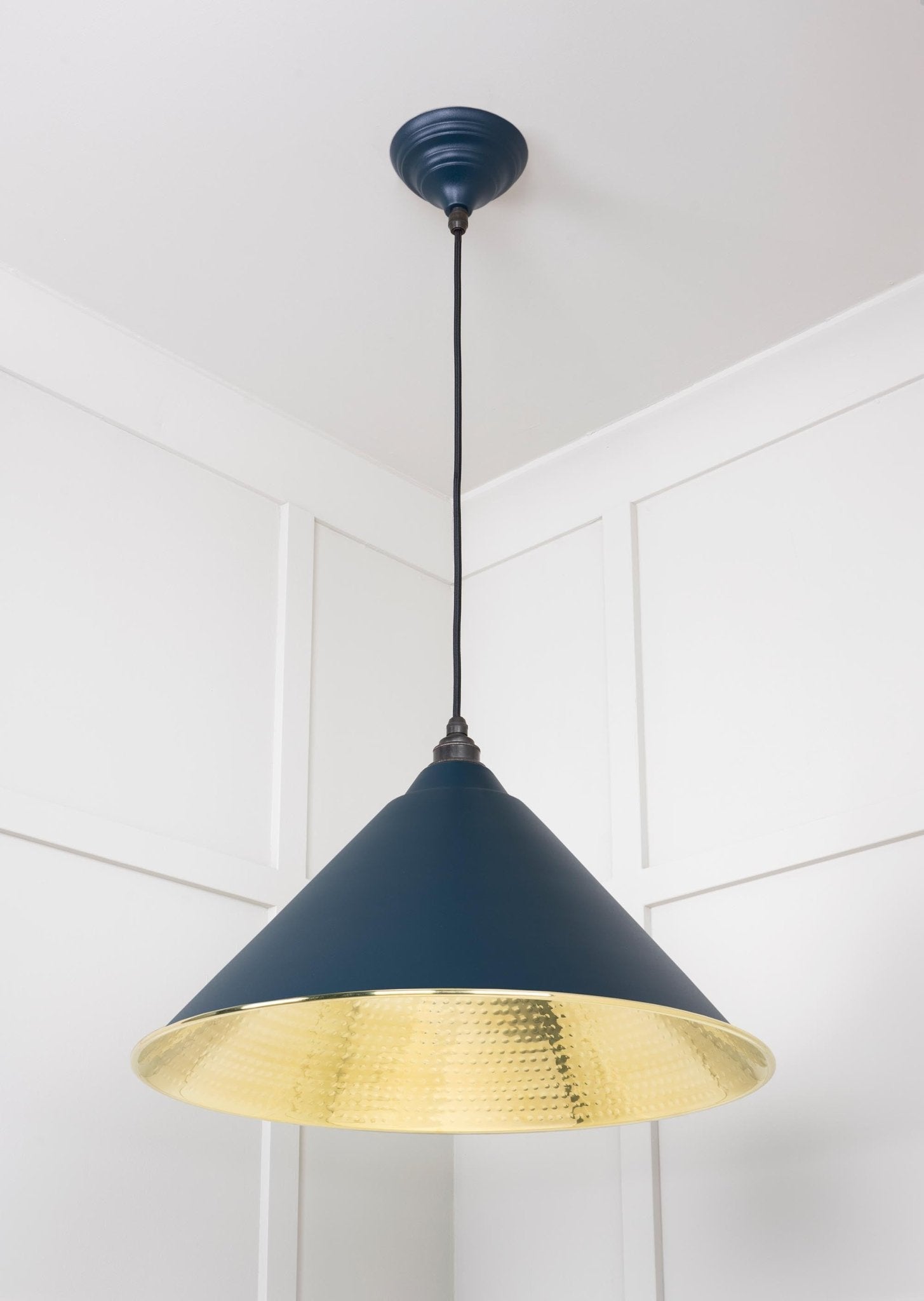 Hammered Brass Hockley Pendant | Dusk - From The Anvil - EB London