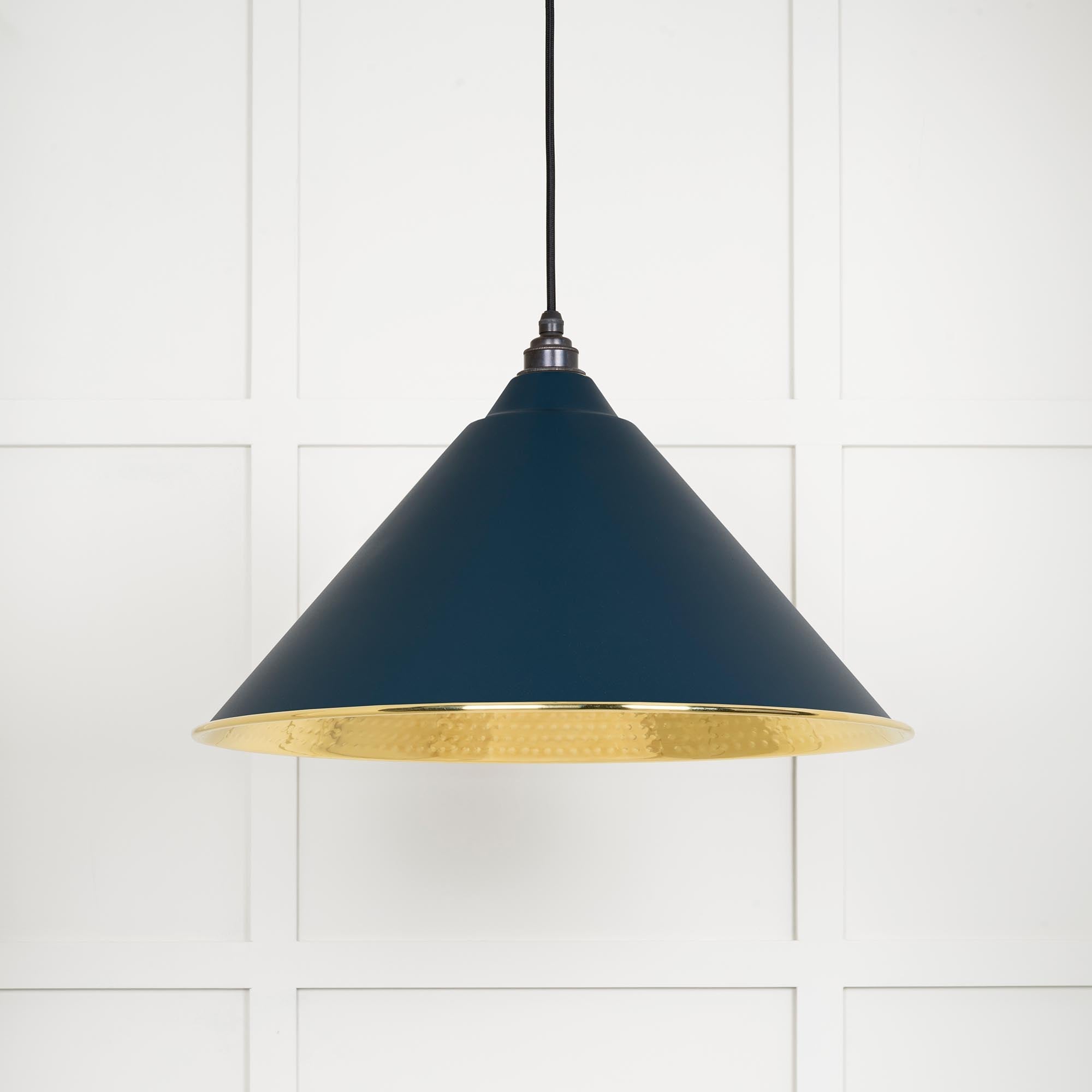 Hammered Brass Hockley Pendant | Dusk - From The Anvil - EB London