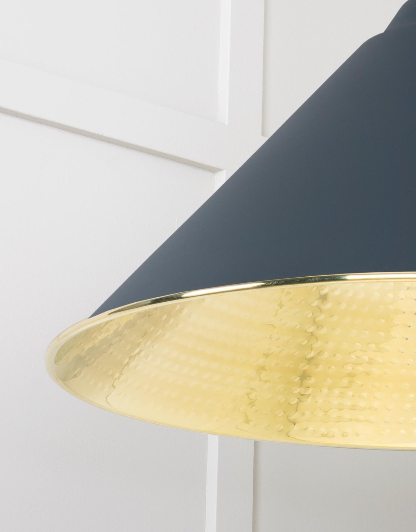 Hammered Brass Hockley Pendant | Soot - From The Anvil - EB London