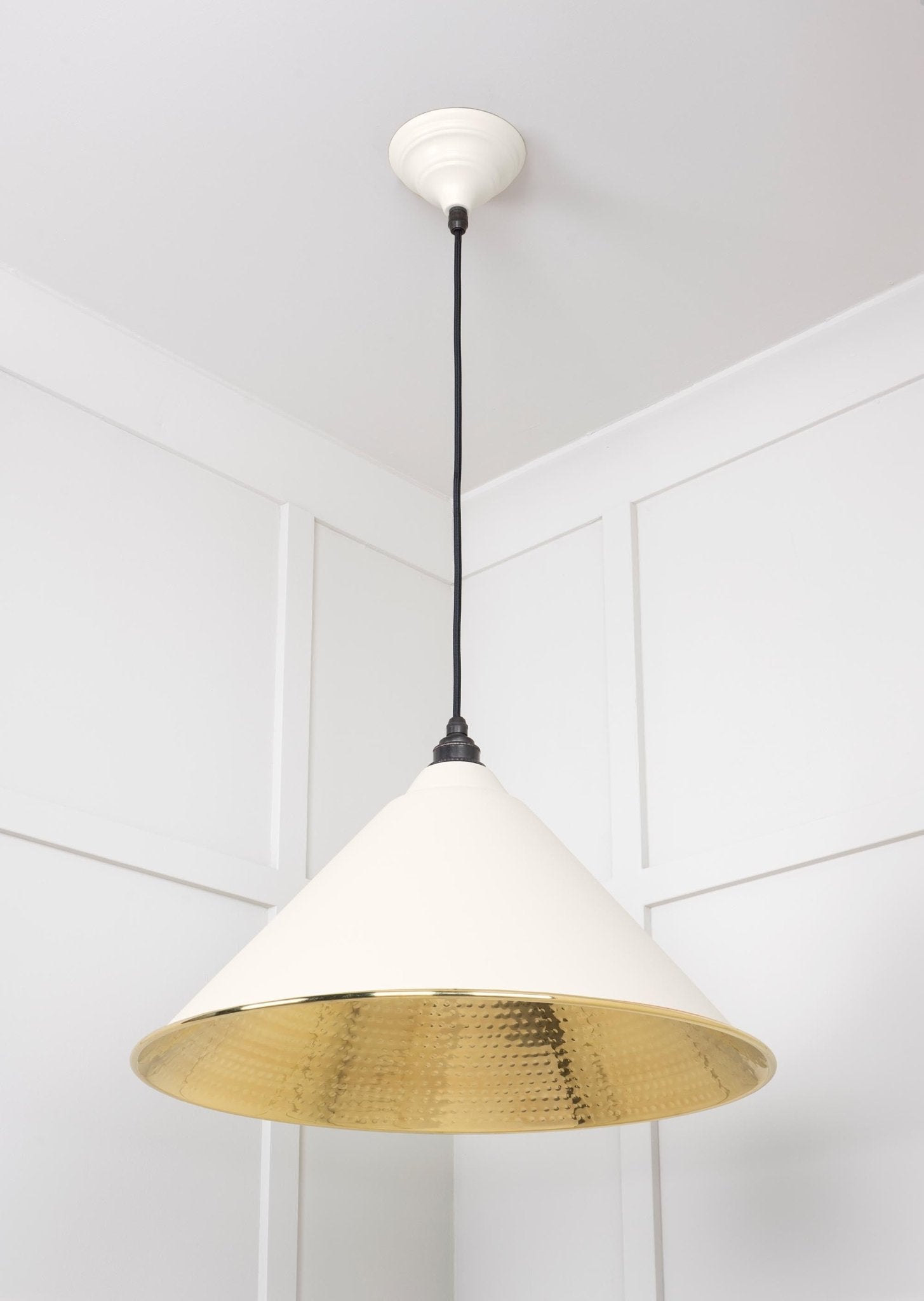 Hammered Brass Hockley Pendant | Teasel - From The Anvil - EB London