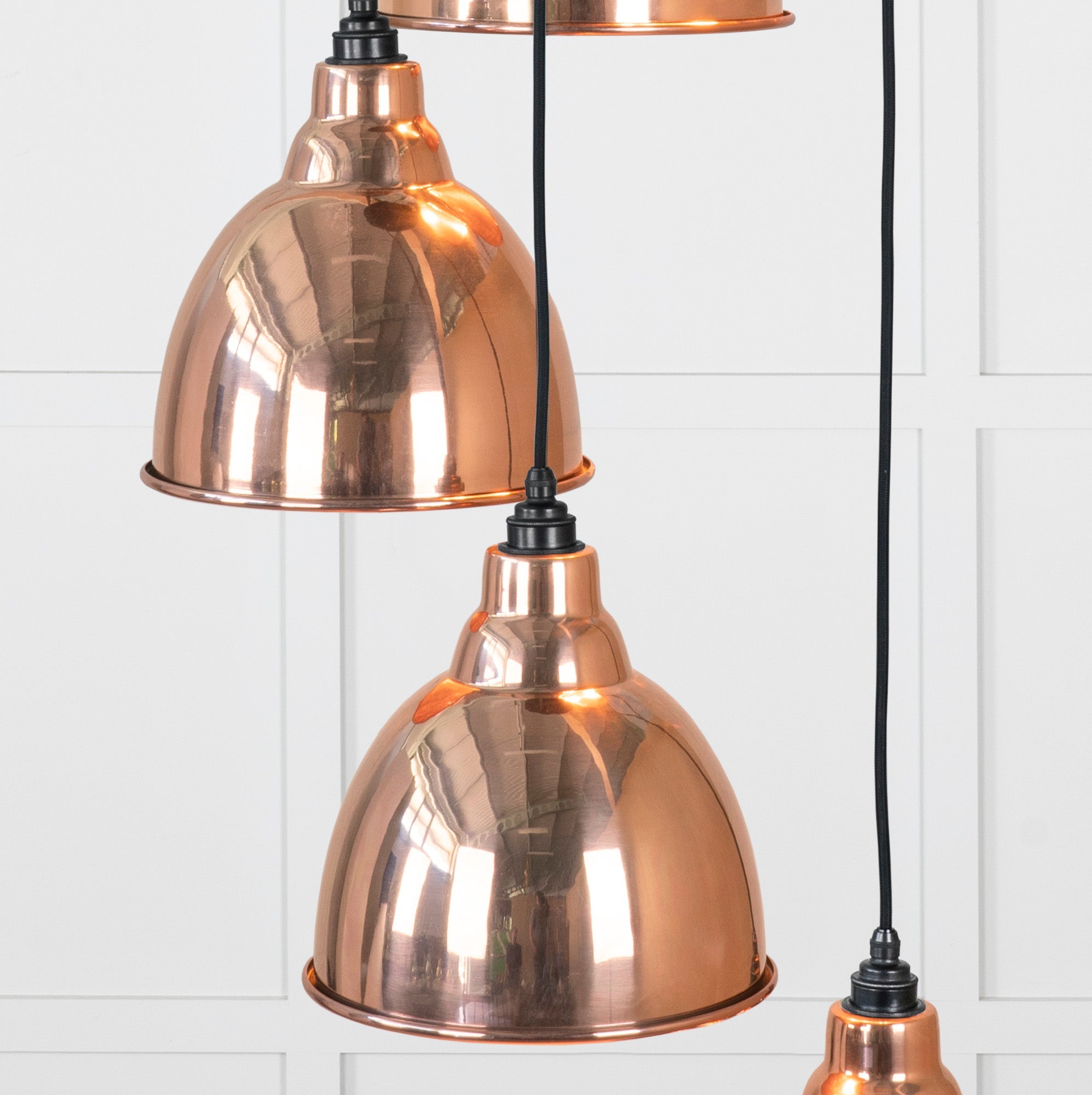 Hammered Copper Brindley Cluster Pendant | Bare - From the Anvil - EB London