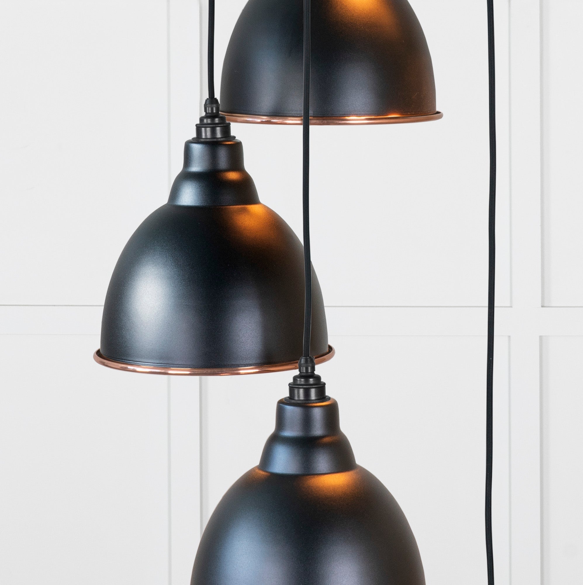 Hammered Copper Brindley Cluster Pendant | Elan Black - From the Anvil - EB London