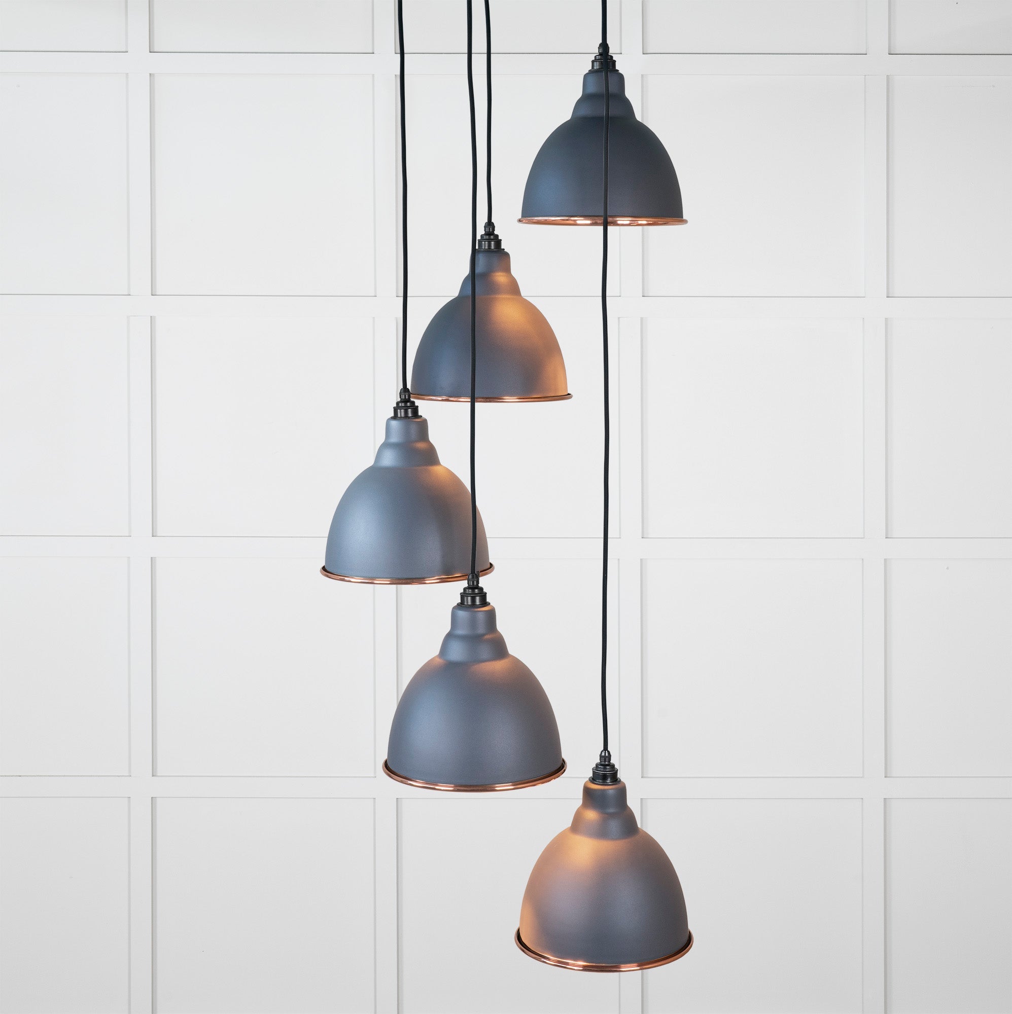 Hammered Copper Brindley Cluster Pendant | Slate - From the Anvil - EB London
