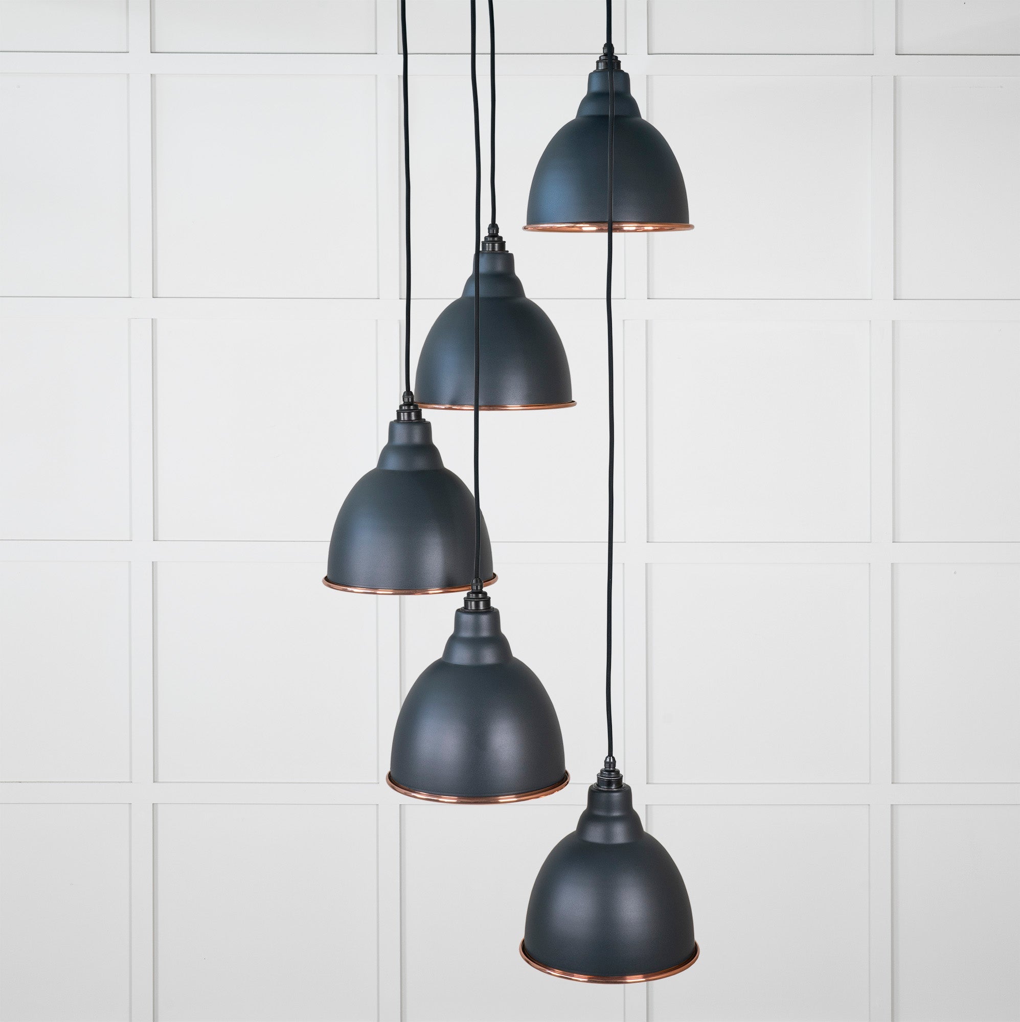 Hammered Copper Brindley Cluster Pendant | Soot - From the Anvil - EB London