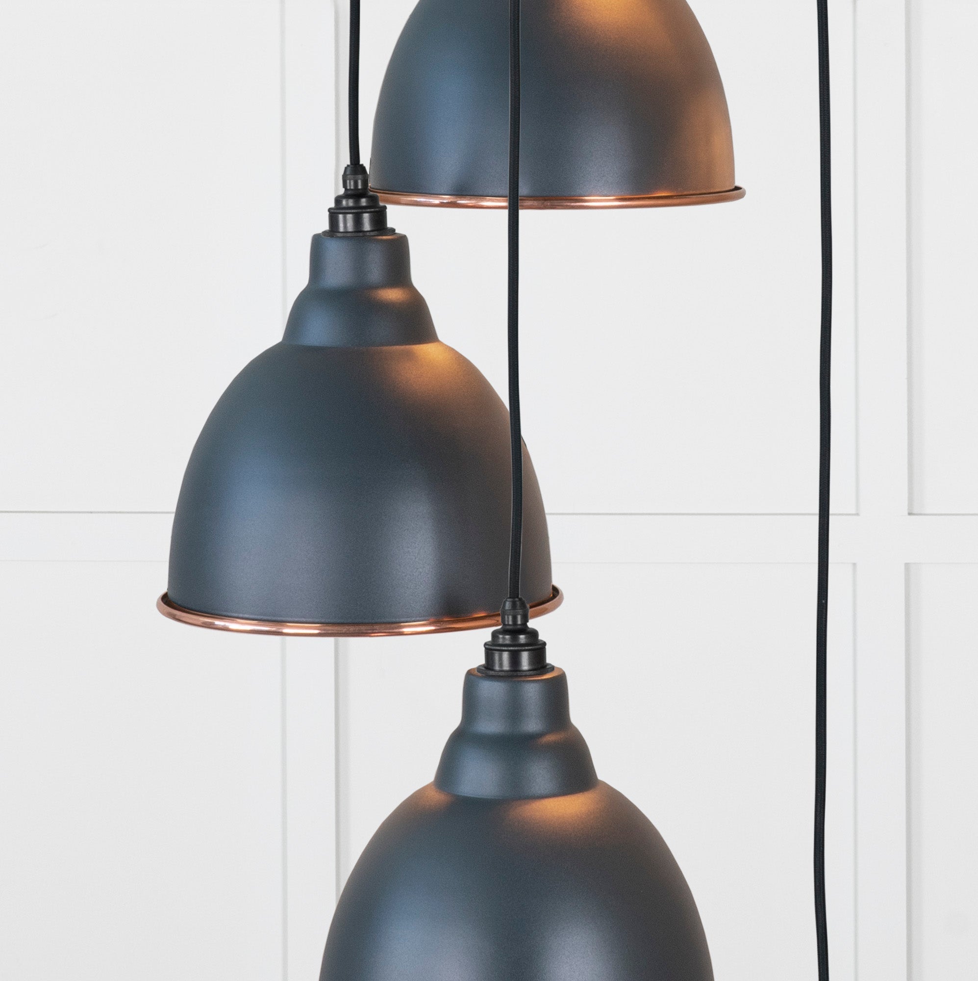 Hammered Copper Brindley Cluster Pendant | Soot - From the Anvil - EB London
