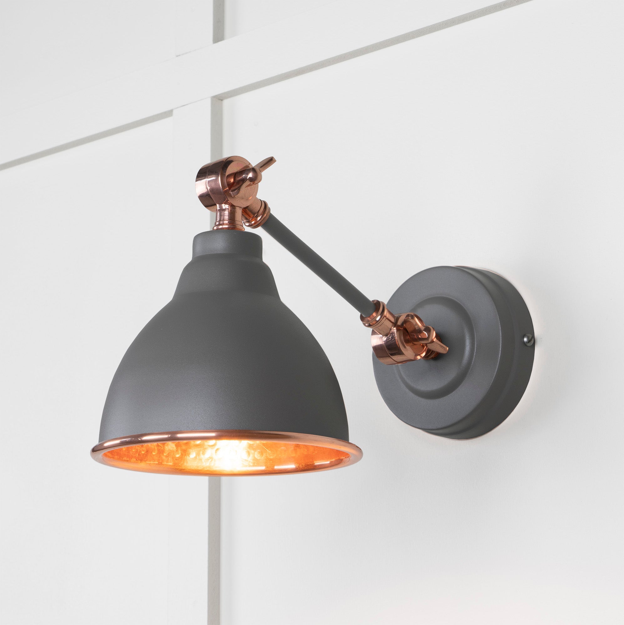 Hammered Copper Brindley Wall Light | Hammered Copper Bluff - From the Anvil - EB London