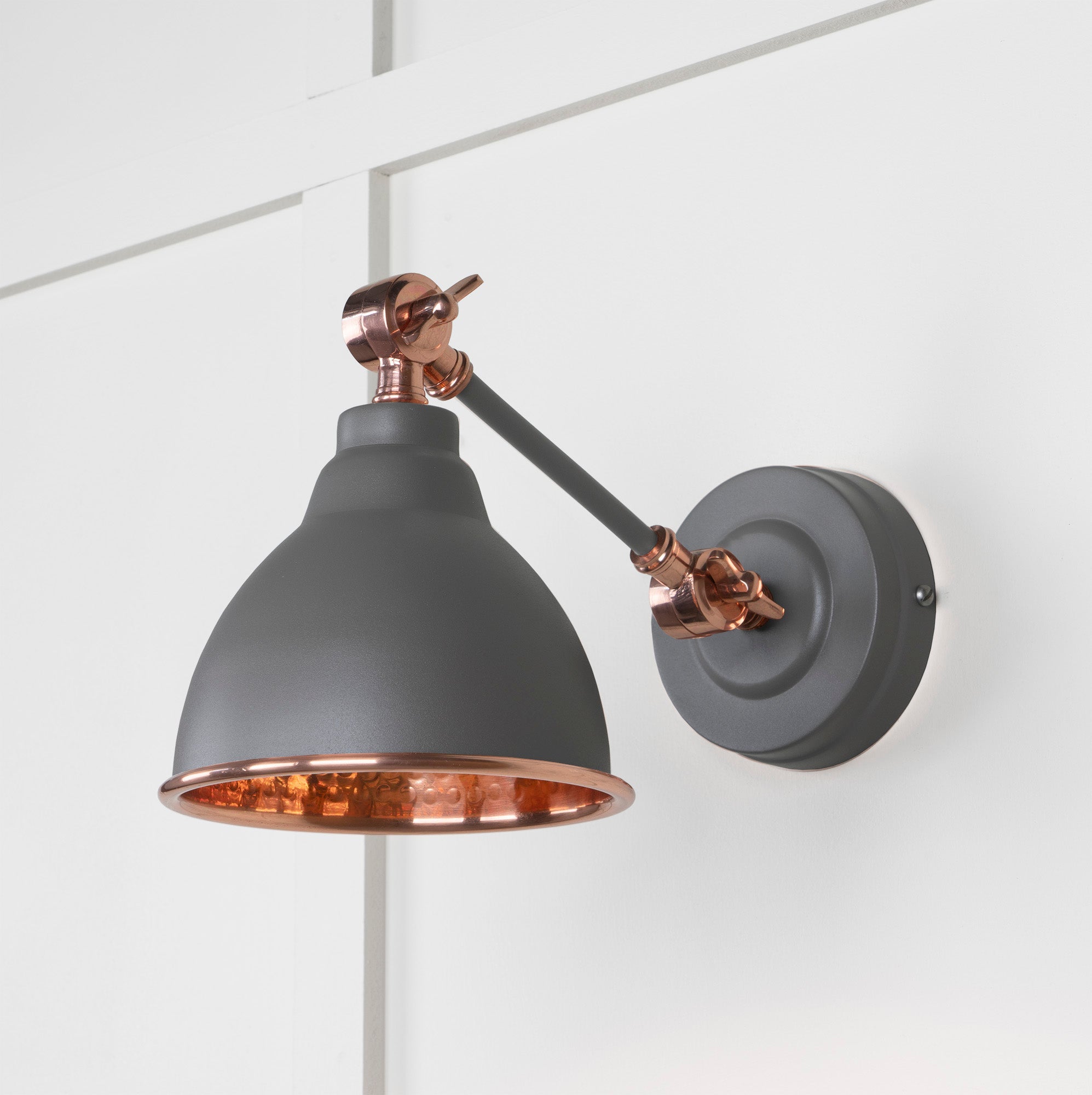 Hammered Copper Brindley Wall Light | Hammered Copper Bluff - From the Anvil - EB London