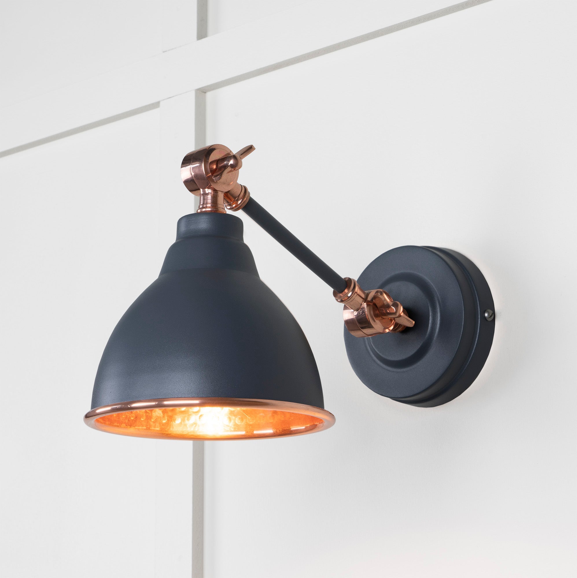 Hammered Copper Brindley Wall Light | Hammered Copper Slate - From the Anvil - EB London