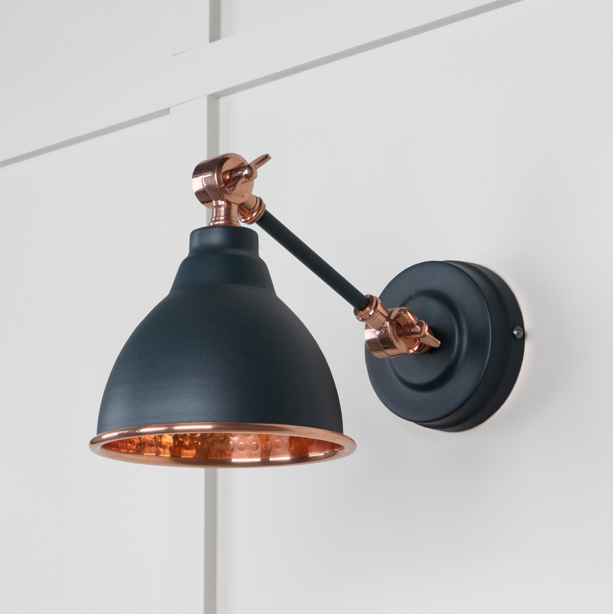 Hammered Copper Brindley Wall Light | Hammered Copper Soot - From the Anvil - EB London