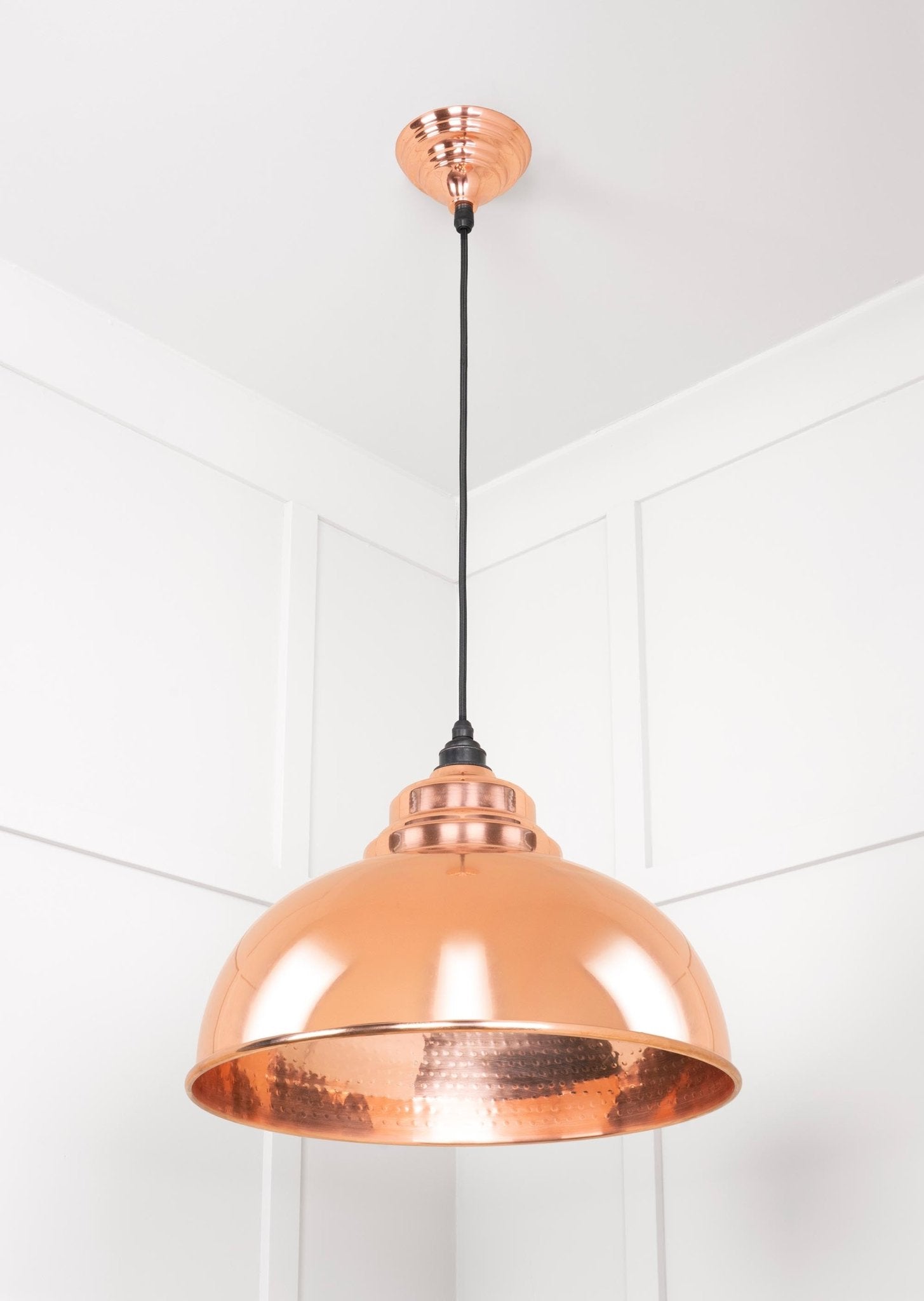 Hammered Copper Harborne Pendant | Bare - From The Anvil - EB London