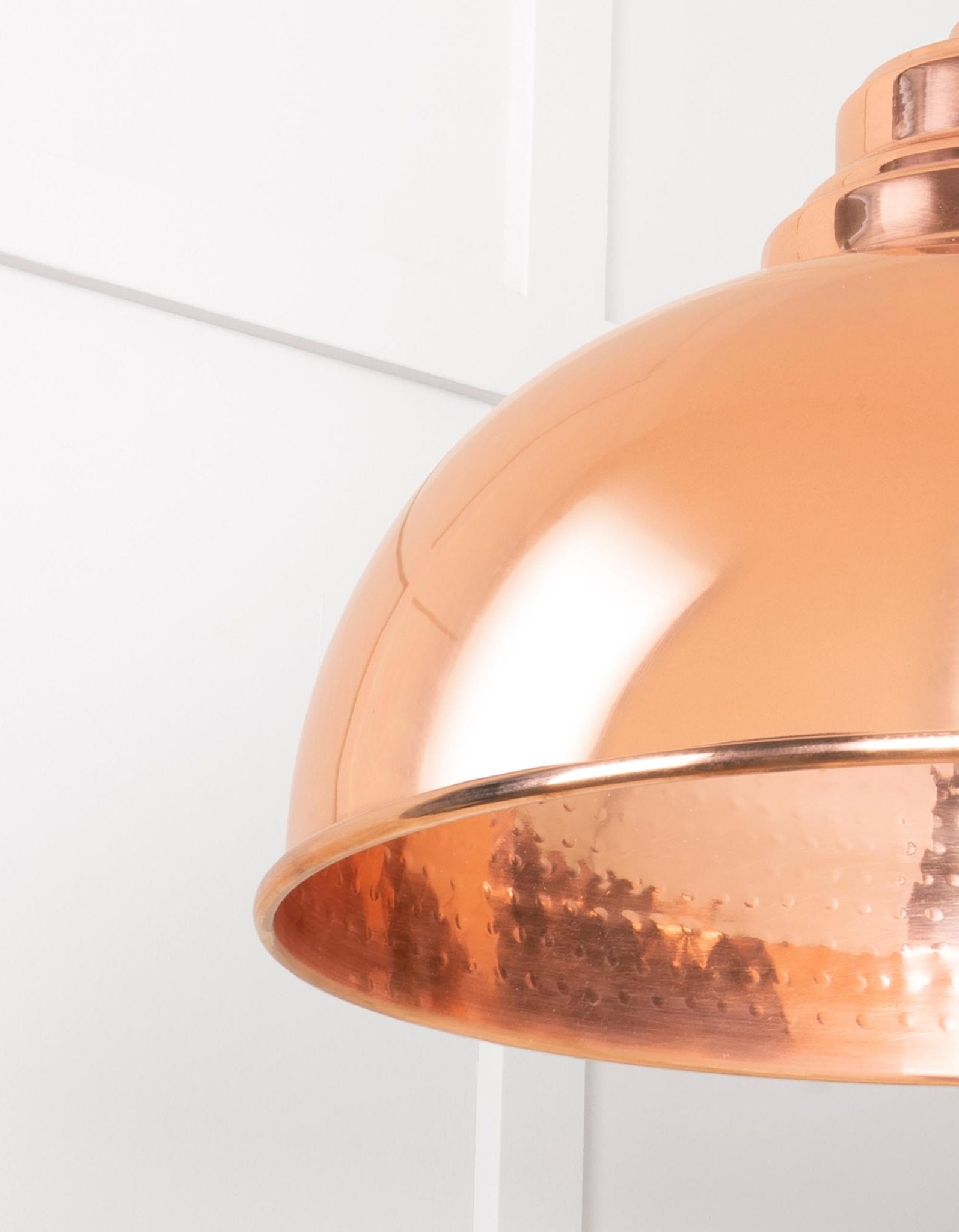 Hammered Copper Harborne Pendant | Bare - From The Anvil - EB London