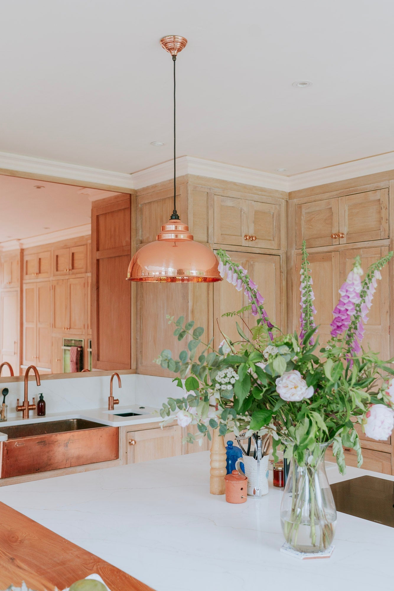 Hammered Copper Harborne Pendant | Bare - From The Anvil - EB London
