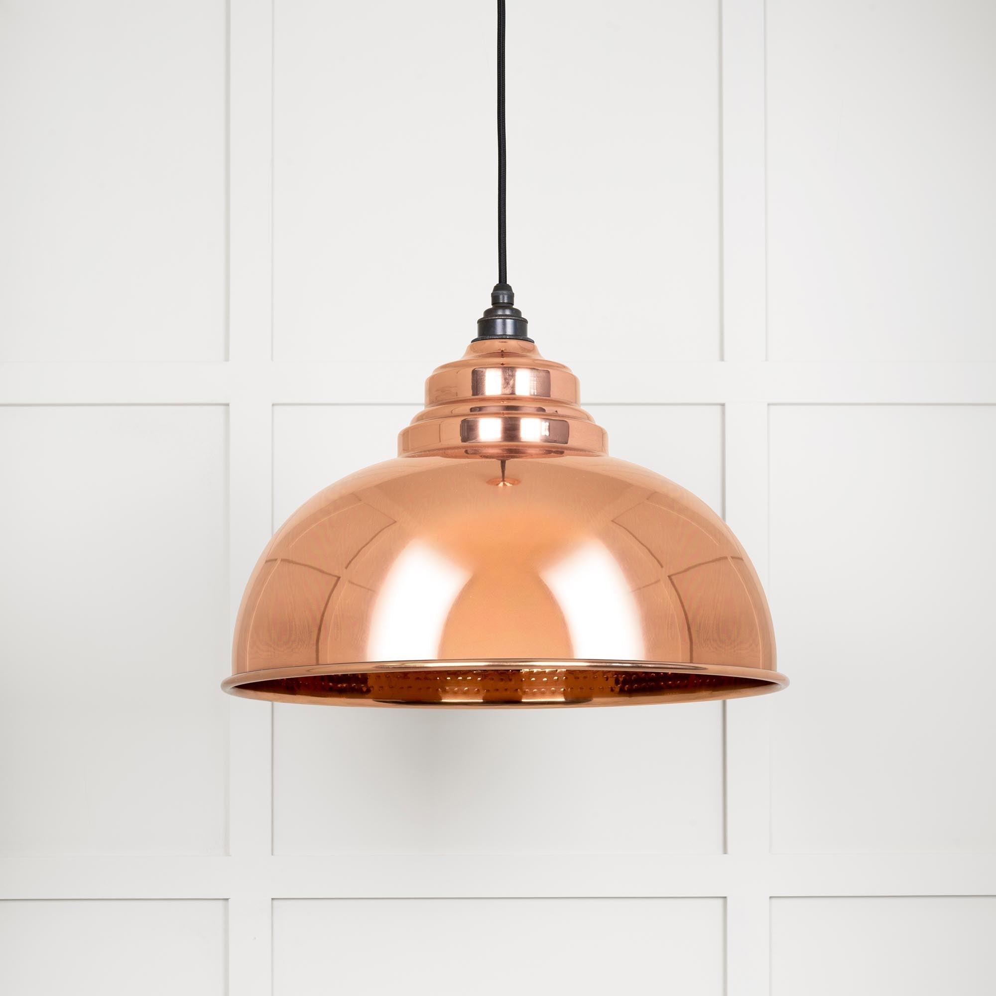 Hammered Copper Harborne Pendant | Bare - From The Anvil - EB London