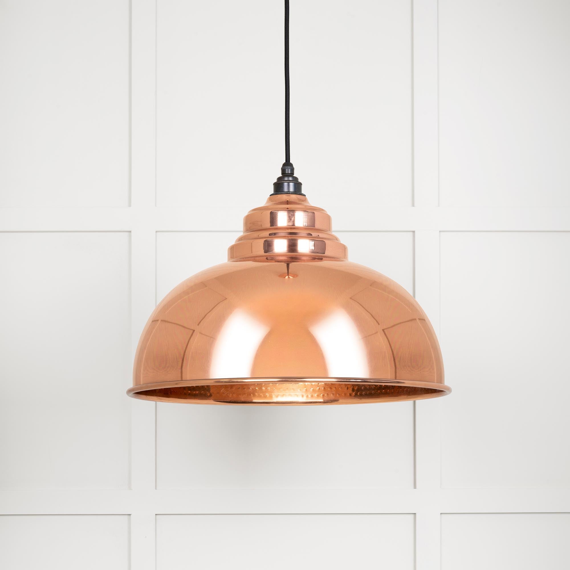 Hammered Copper Harborne Pendant | Bare - From The Anvil - EB London
