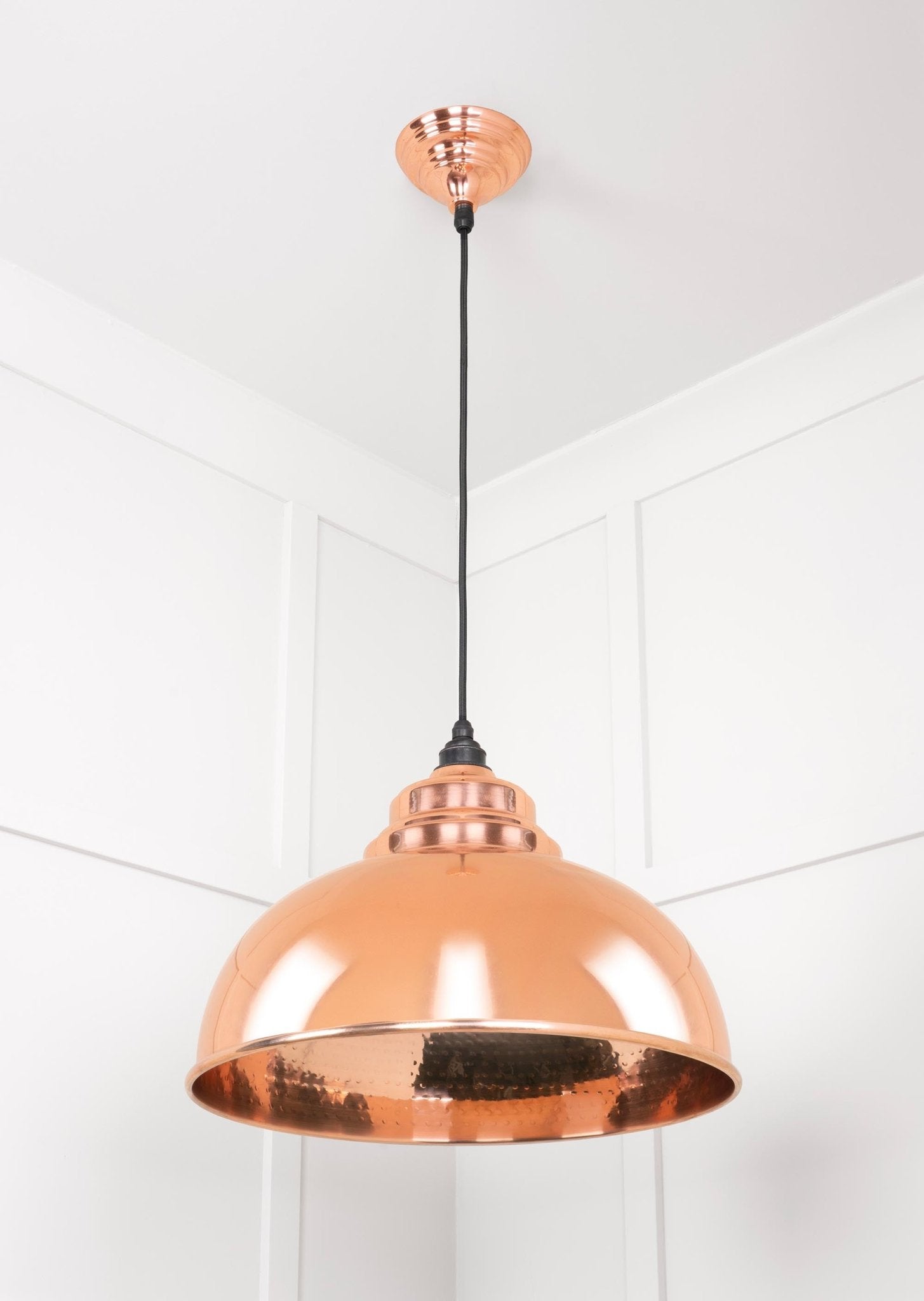 Hammered Copper Harborne Pendant | Bare - From The Anvil - EB London