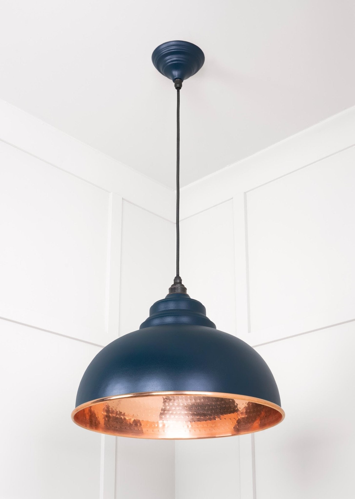 Hammered Copper Harborne Pendant | Dusk - From The Anvil - EB London