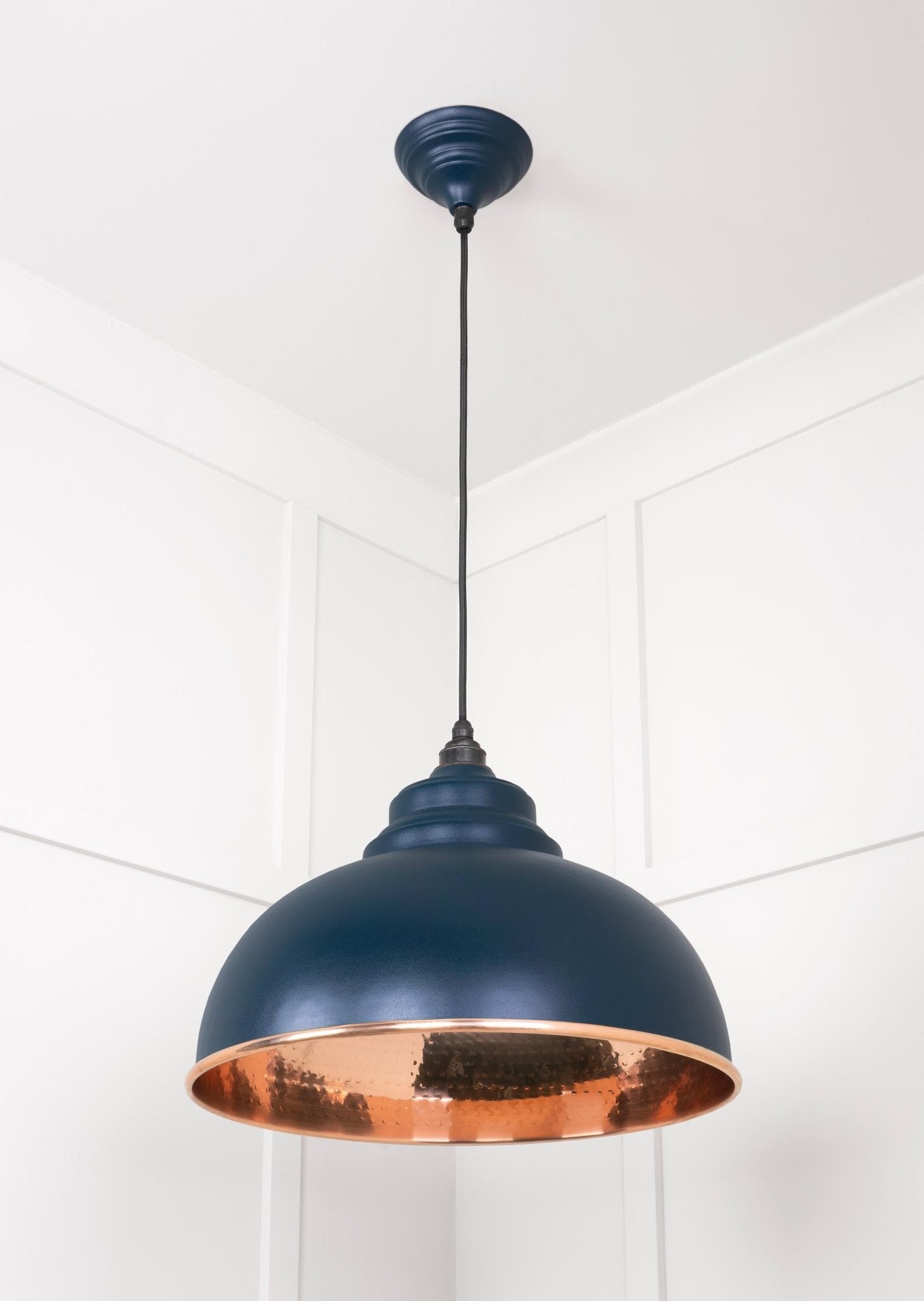 Hammered Copper Harborne Pendant | Dusk - From The Anvil - EB London
