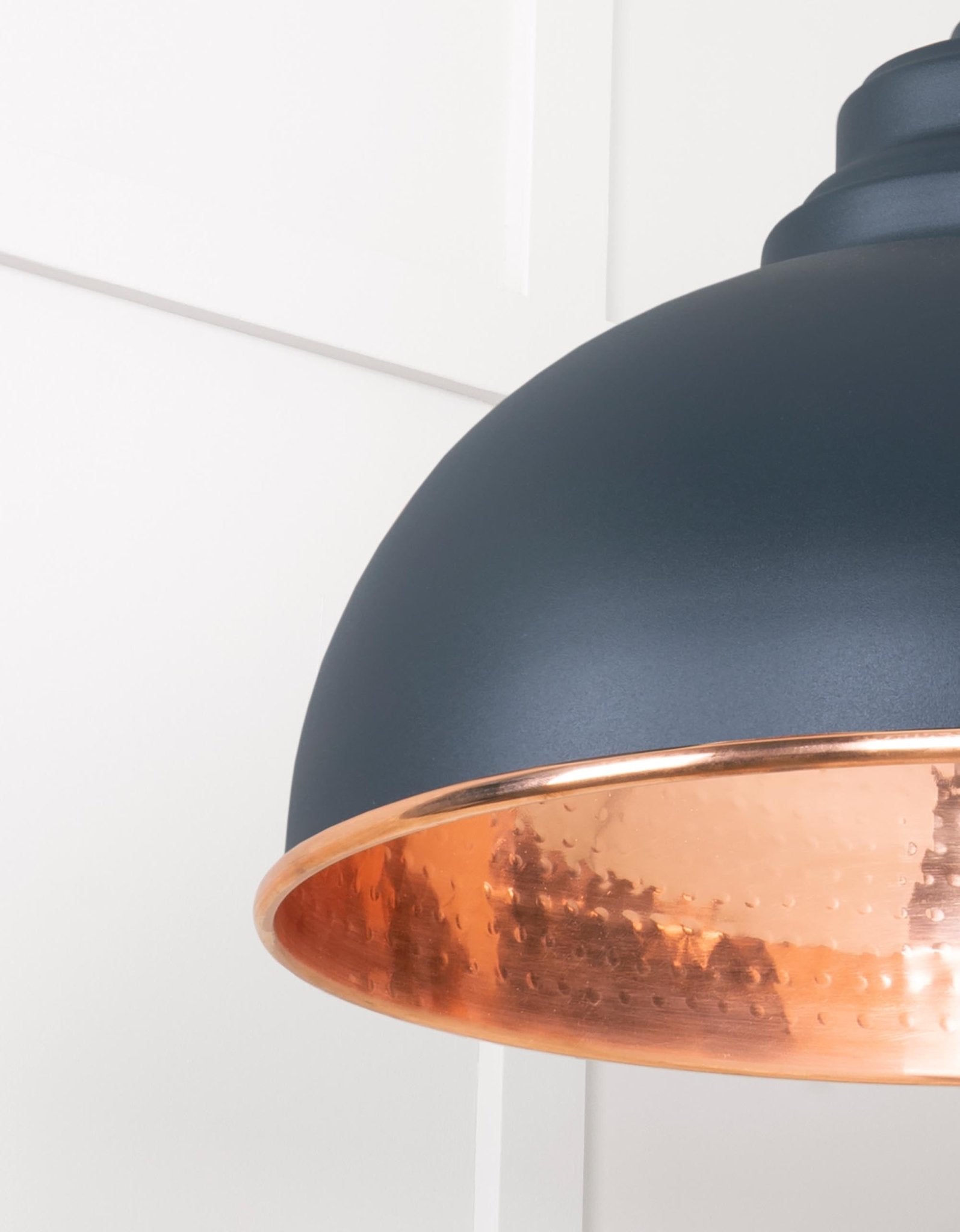 Hammered Copper Harborne Pendant | Soot - From The Anvil - EB London