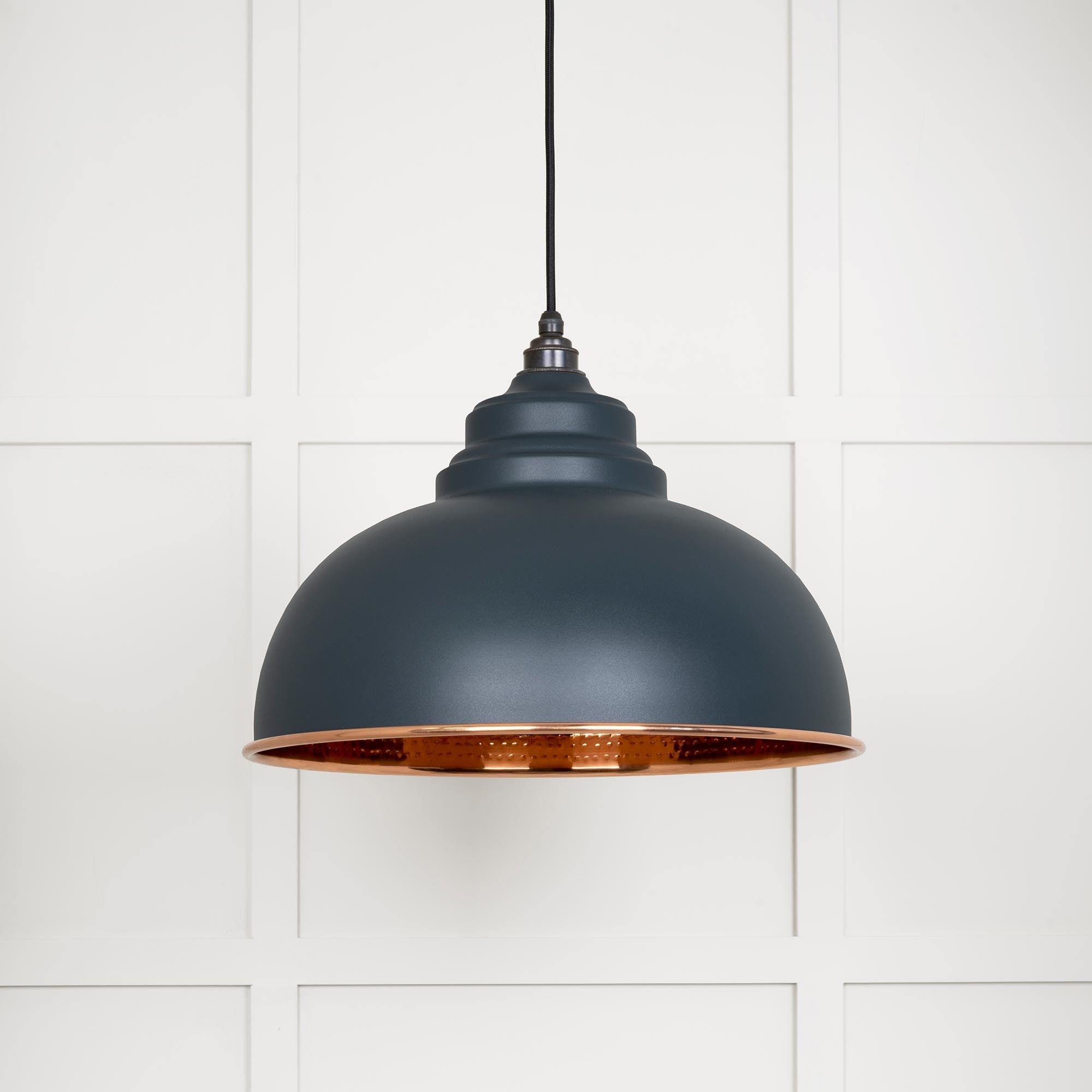 Hammered Copper Harborne Pendant | Soot - From The Anvil - EB London