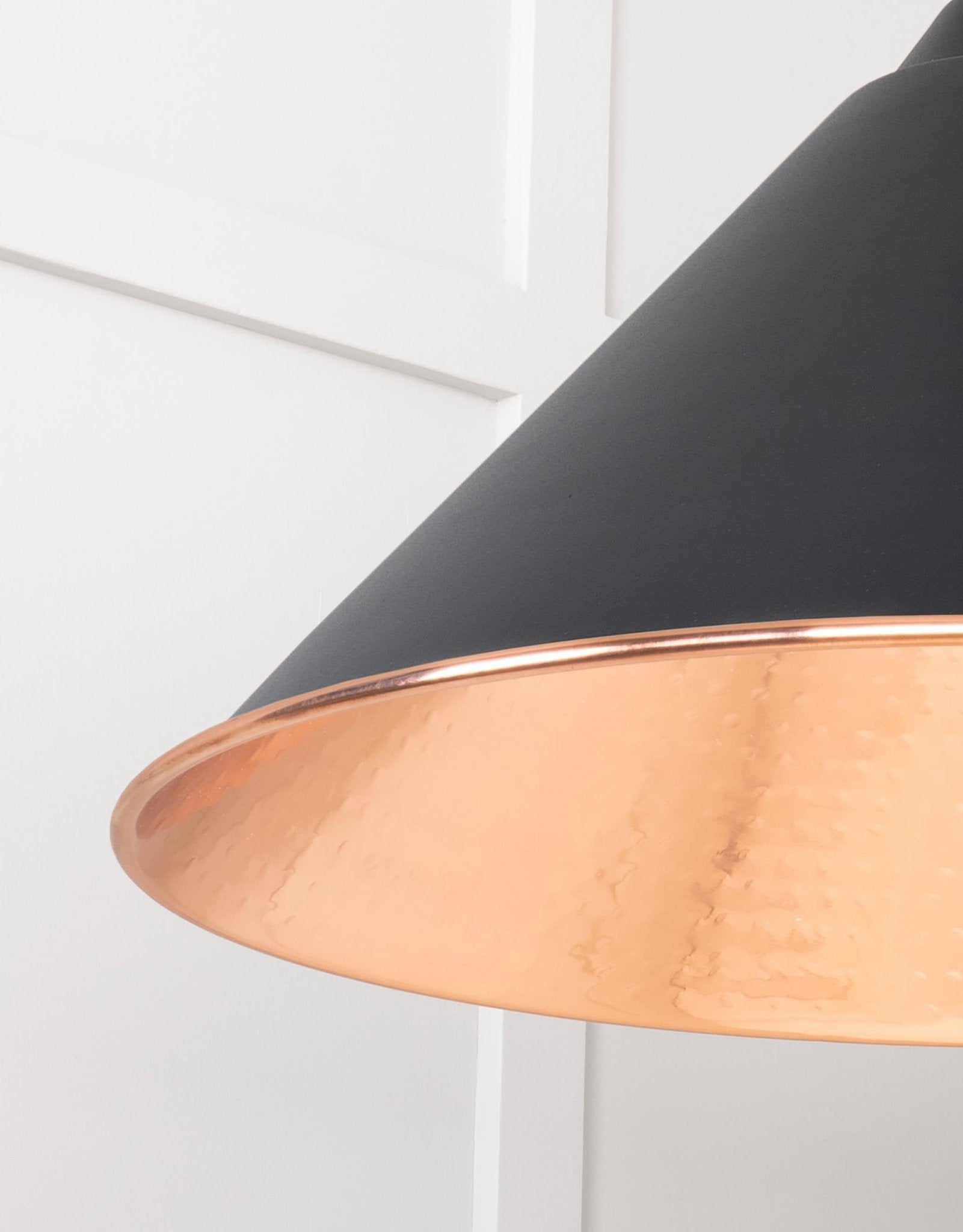 Hammered Copper Hockley Pendant |Elan Black - From The Anvil - EB London