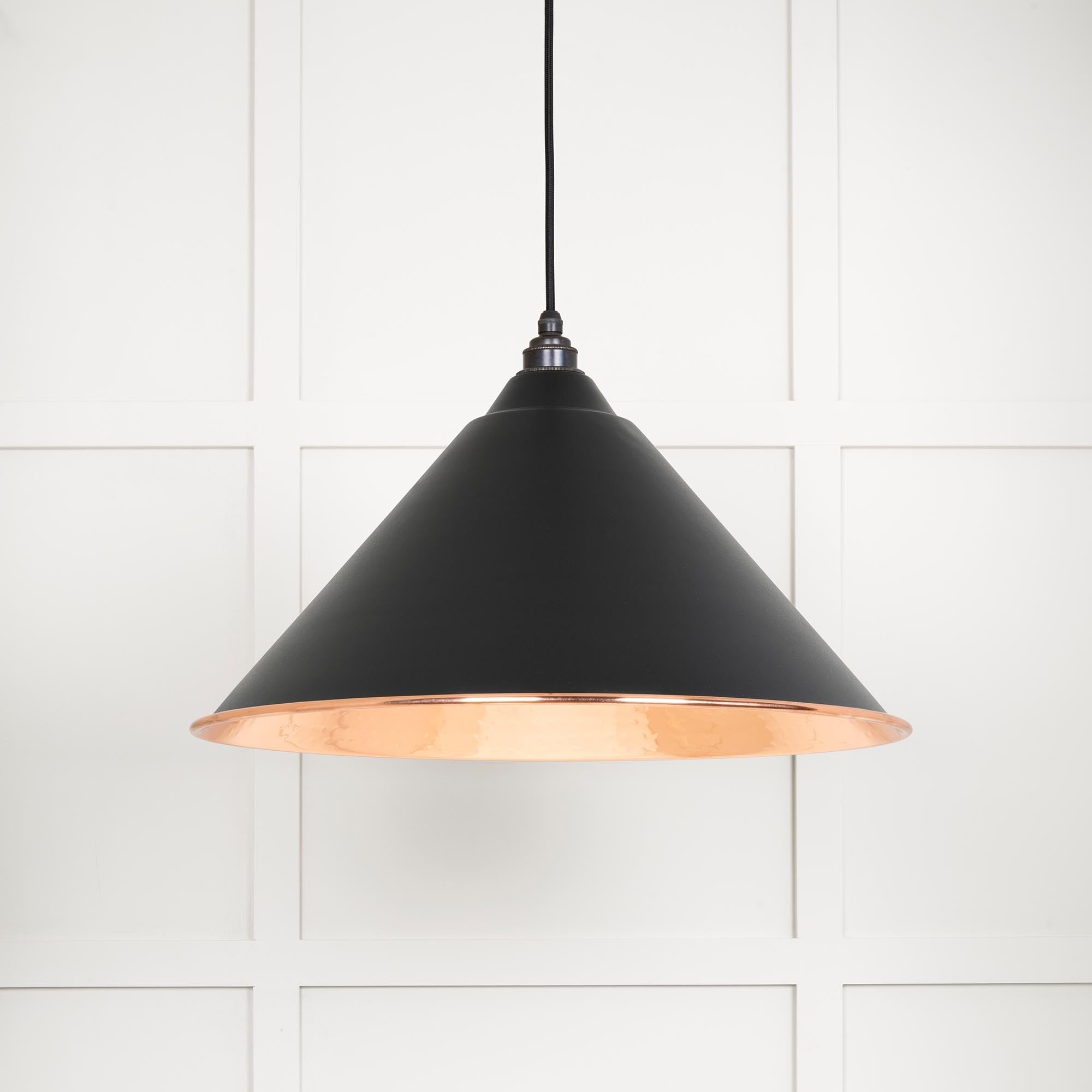 Hammered Copper Hockley Pendant |Elan Black - From The Anvil - EB London
