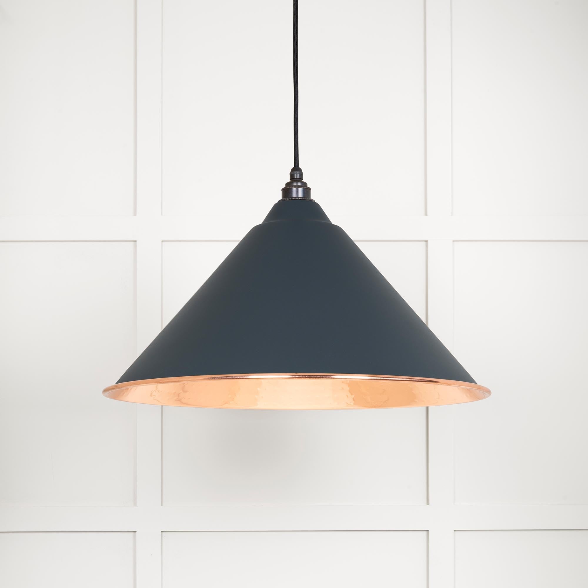 Hammered Copper Hockley Pendant | Soot - From The Anvil - EB London